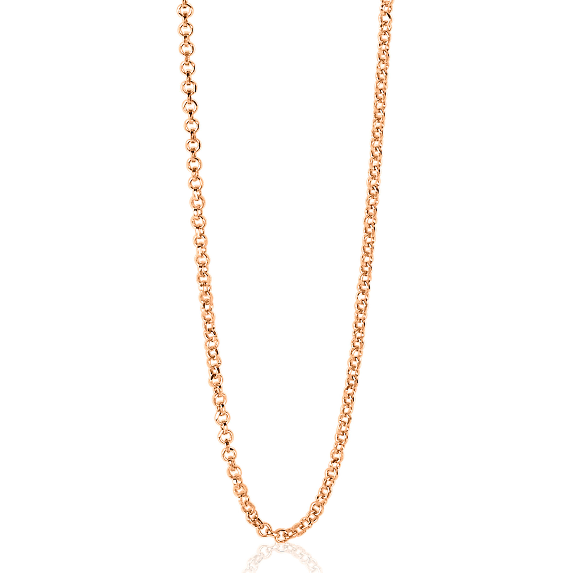 ZINZI zlv. jasseron collier 60 cm rosé verguld