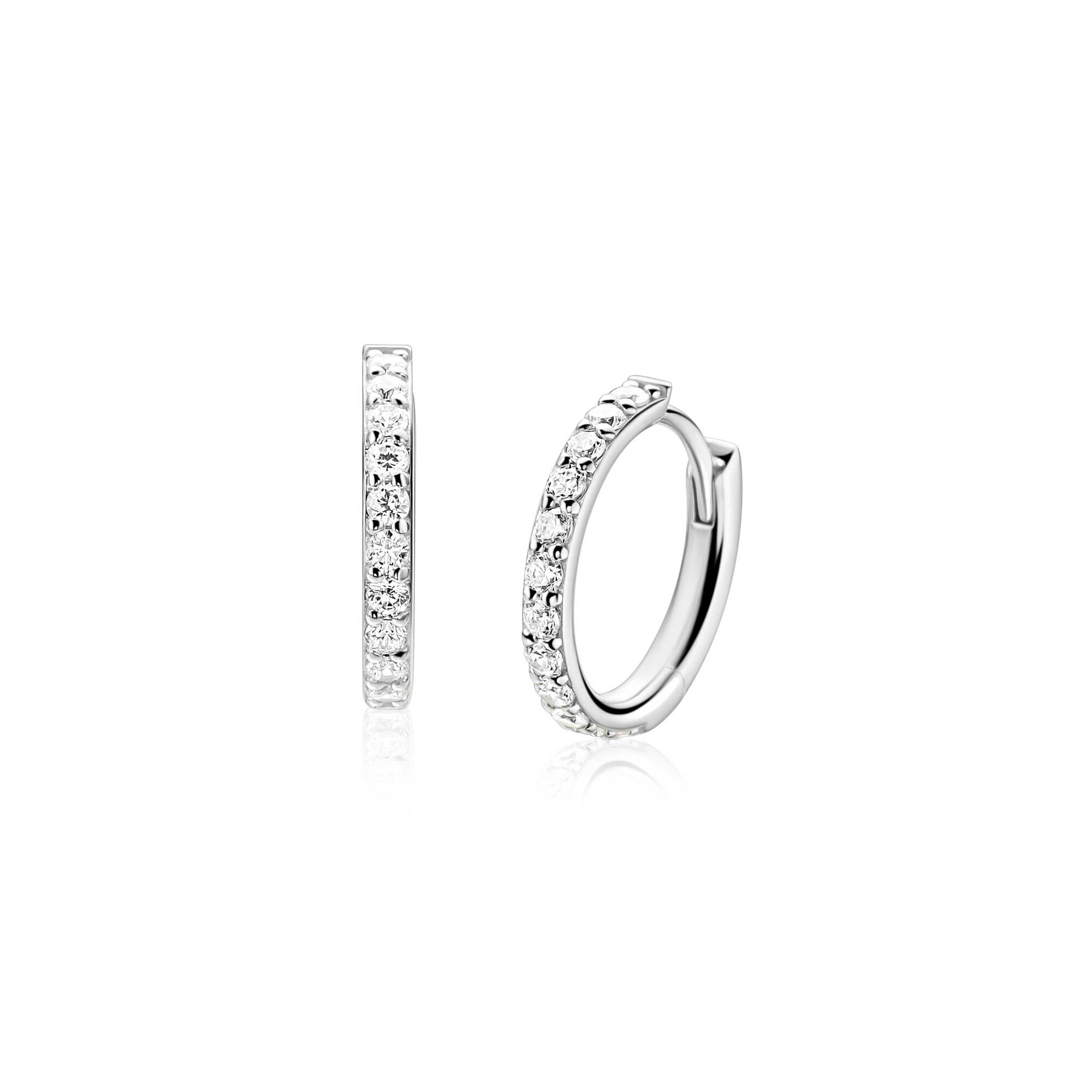 ZINZI zlv. oorringen met zirconia's 16x2mm