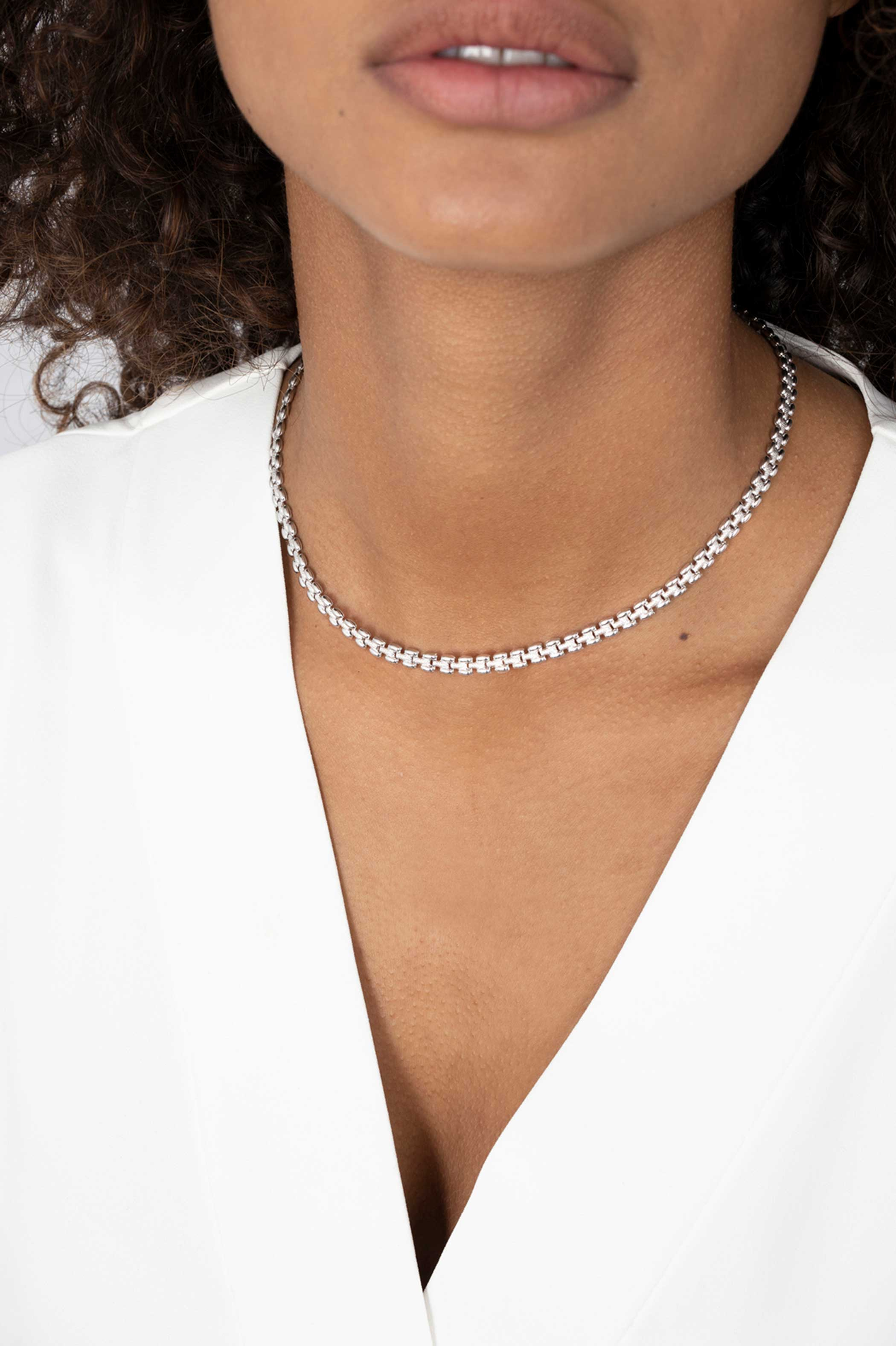 ZINZI silberne Luxus Halskette 43cm mit rolex-style Glieder 5mm ZIC1997