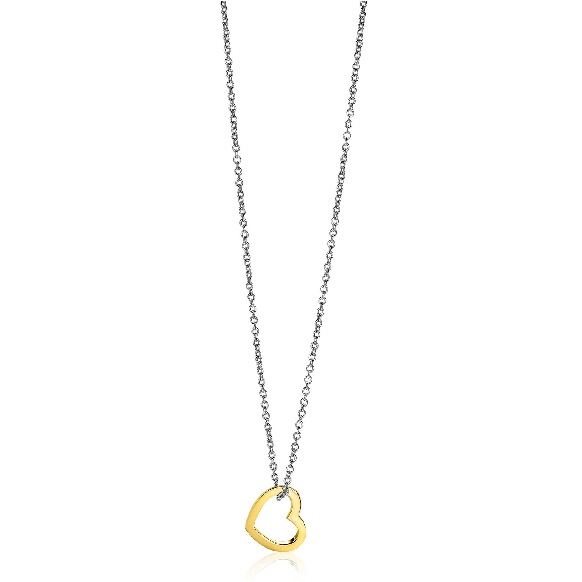 ZINZI silberner Anhänger 14K gelbvergoldet 12mm offen Herz ZIH2197G