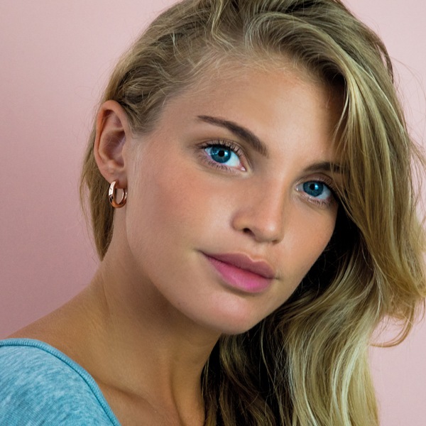 ZINZI silberne Ohrringe rosé vergoldet 17 x 3mm ZIO186R