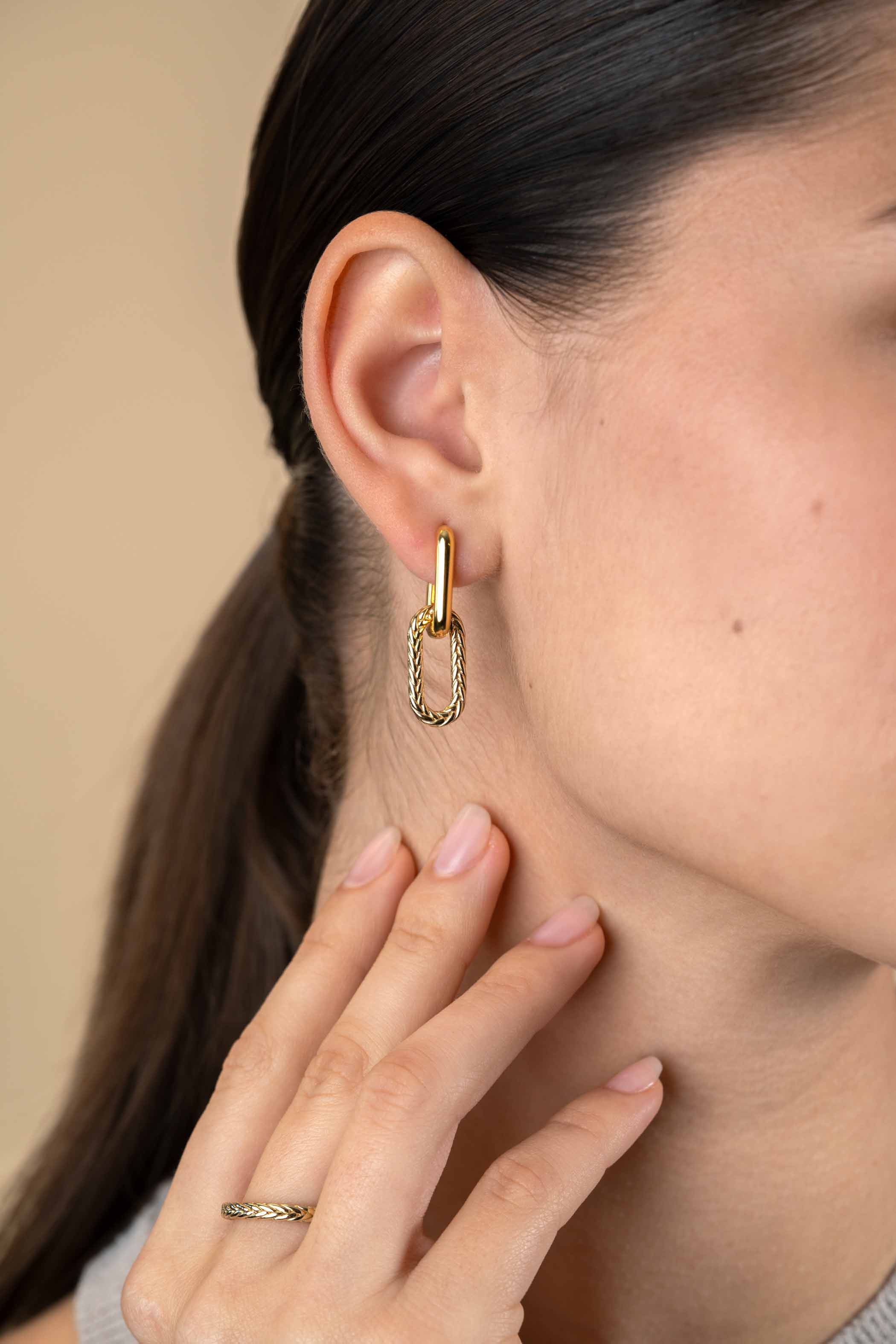 ZINZI zlv. oorbedels gg.verg.ovaal vossestaart