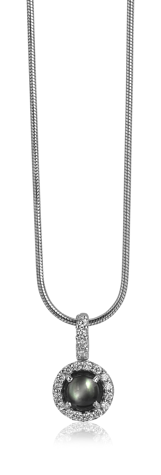 Zinzi silberner Anhänger dunkelgrau Perle ZIH1039Z