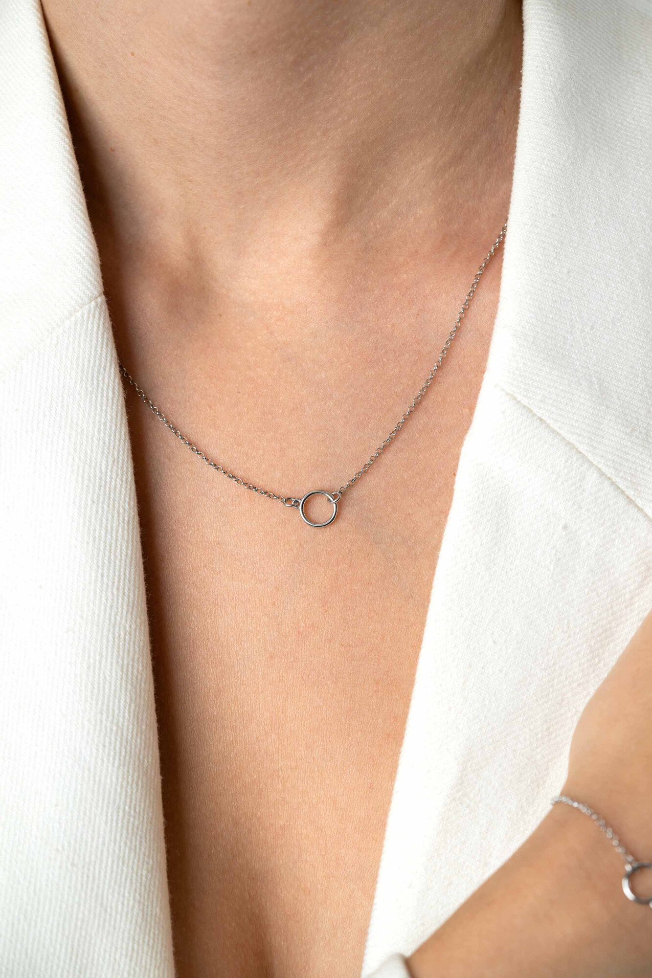 ZINZI zlv. collier met open rondje