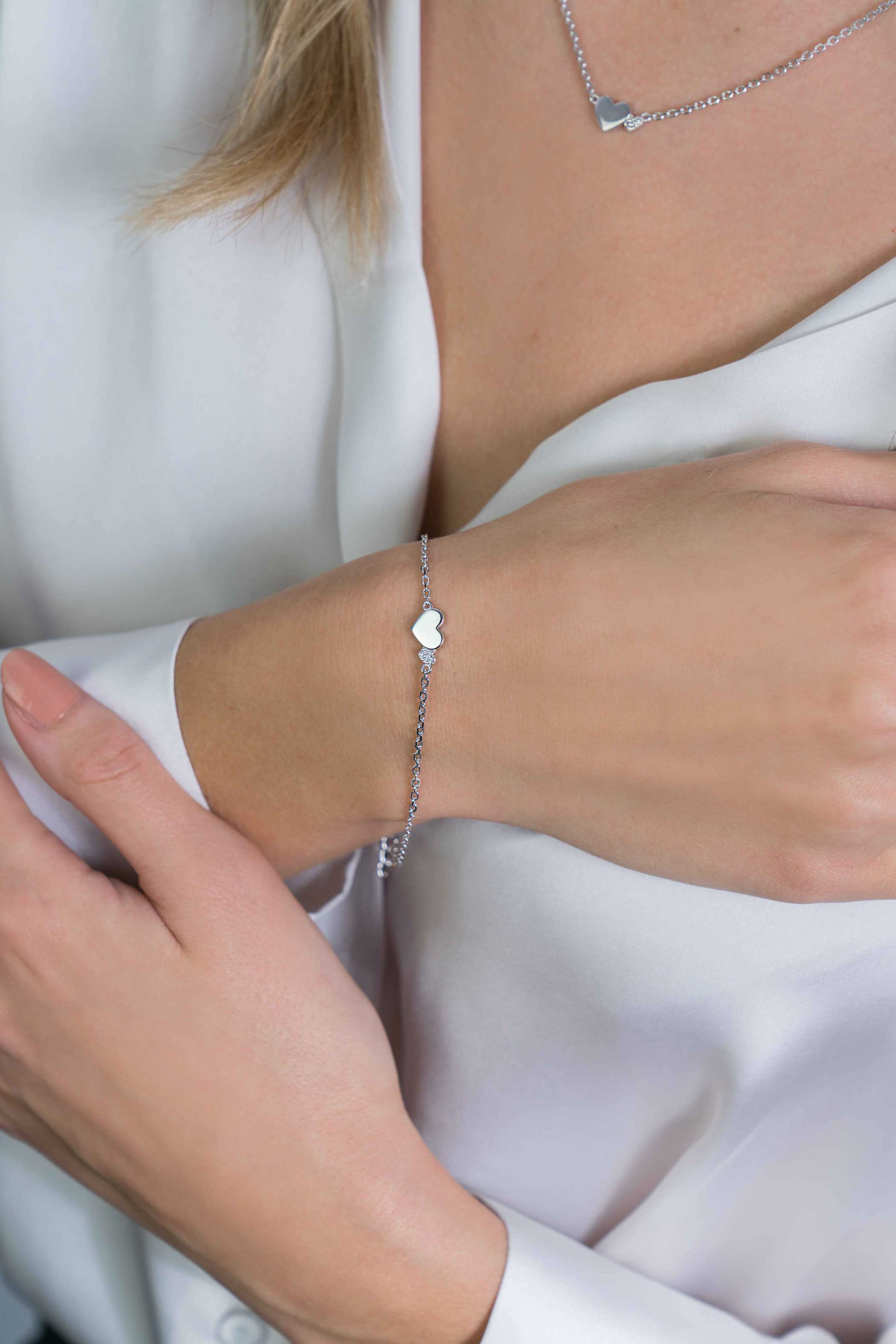 ZINZI silbernes Armband mit Herzen Zirkonias/Silber 18-20cm ZIA2137