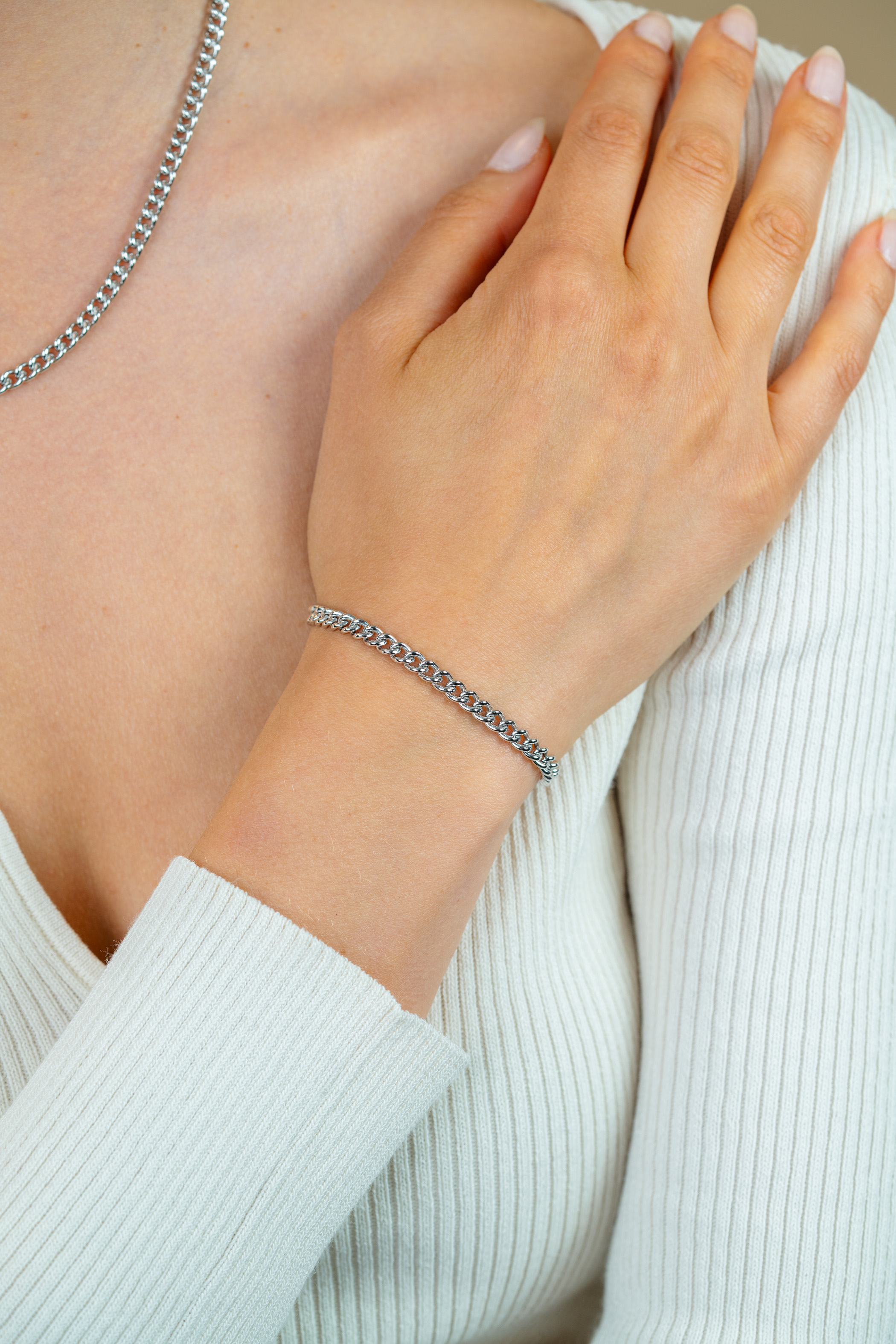 ZINZI silbernes Gourmet Armband 4,5mm breit 18,5cm ZIA1414