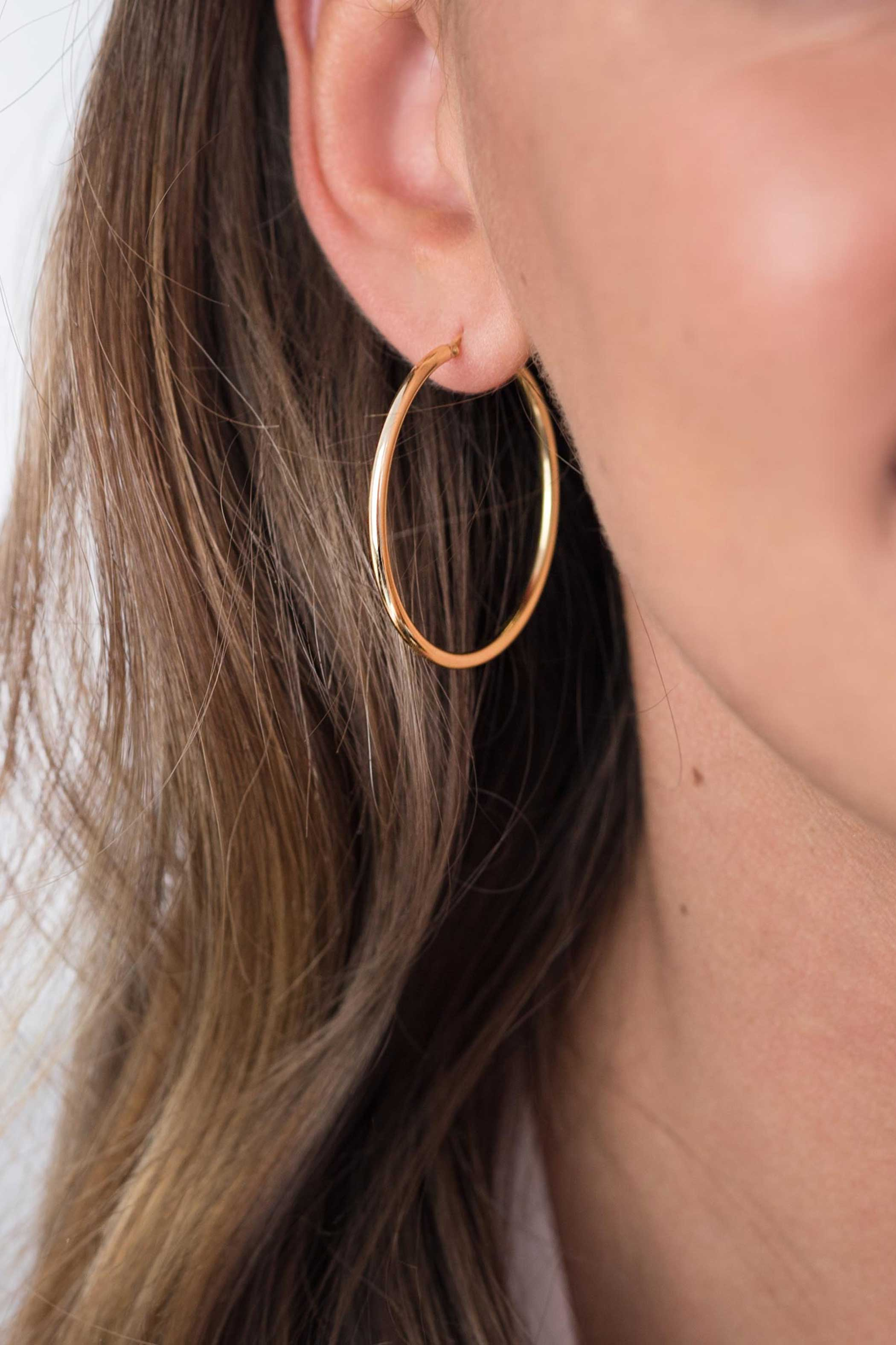 ZINZI silberne Ohrringe gelb vergoldet 45x2mm ZIO436G