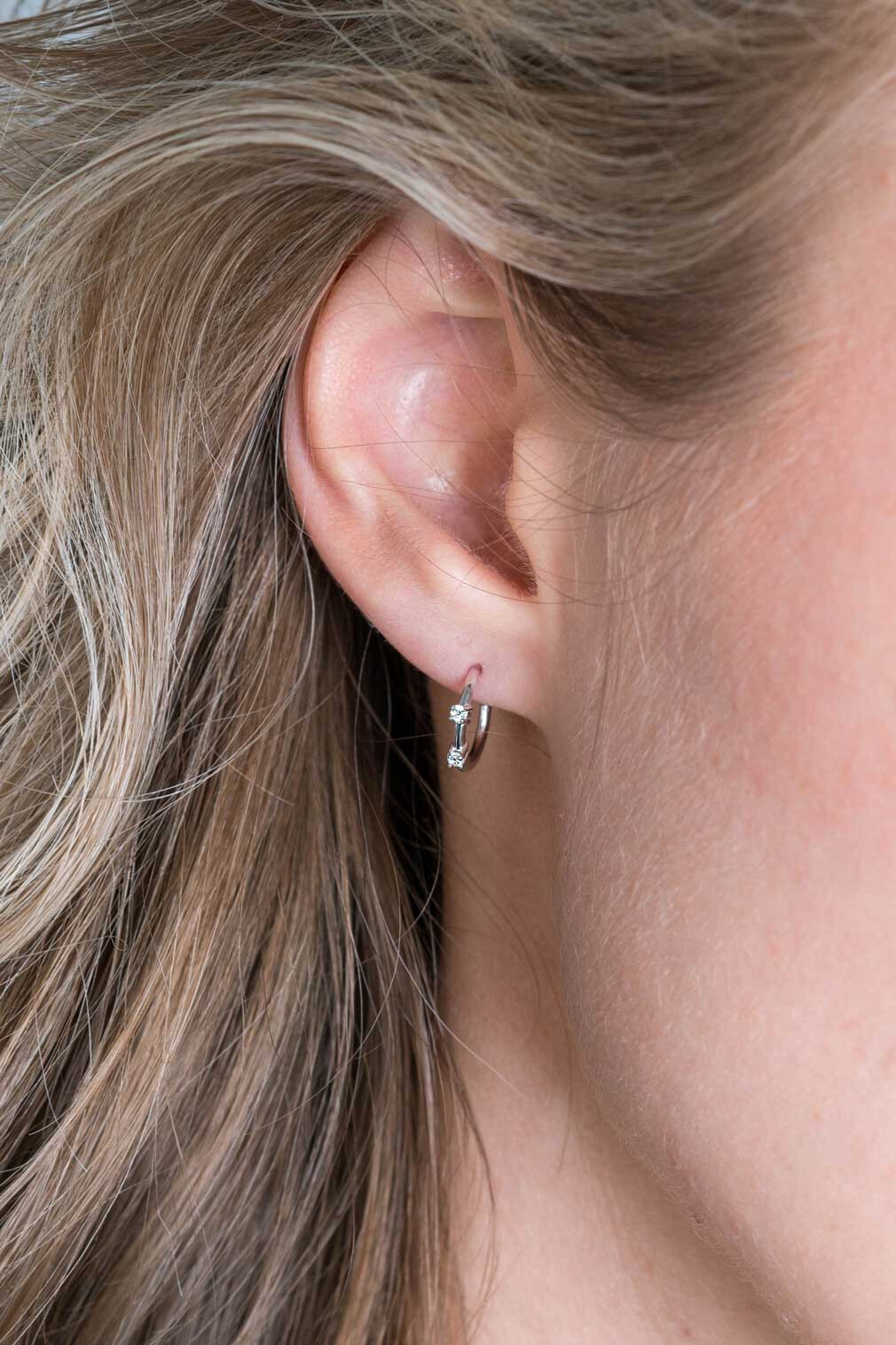 ZINZI silberne Ohrringe 11mm offen Form  weiße Zirkonia ZIO2175