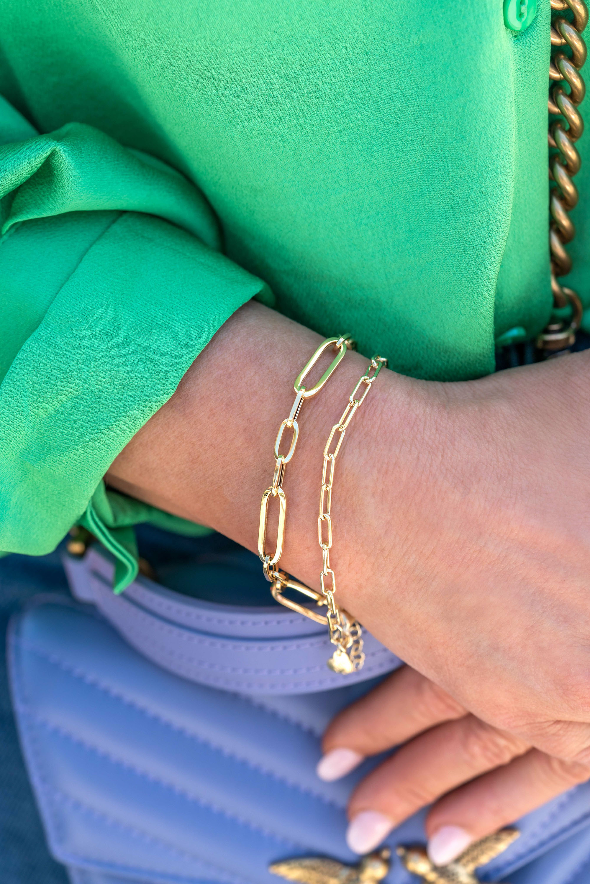 ZINZI silbernes paperclip Glieder Armband 14K gelb vergoldet 3,5mm breit ZIA2202G