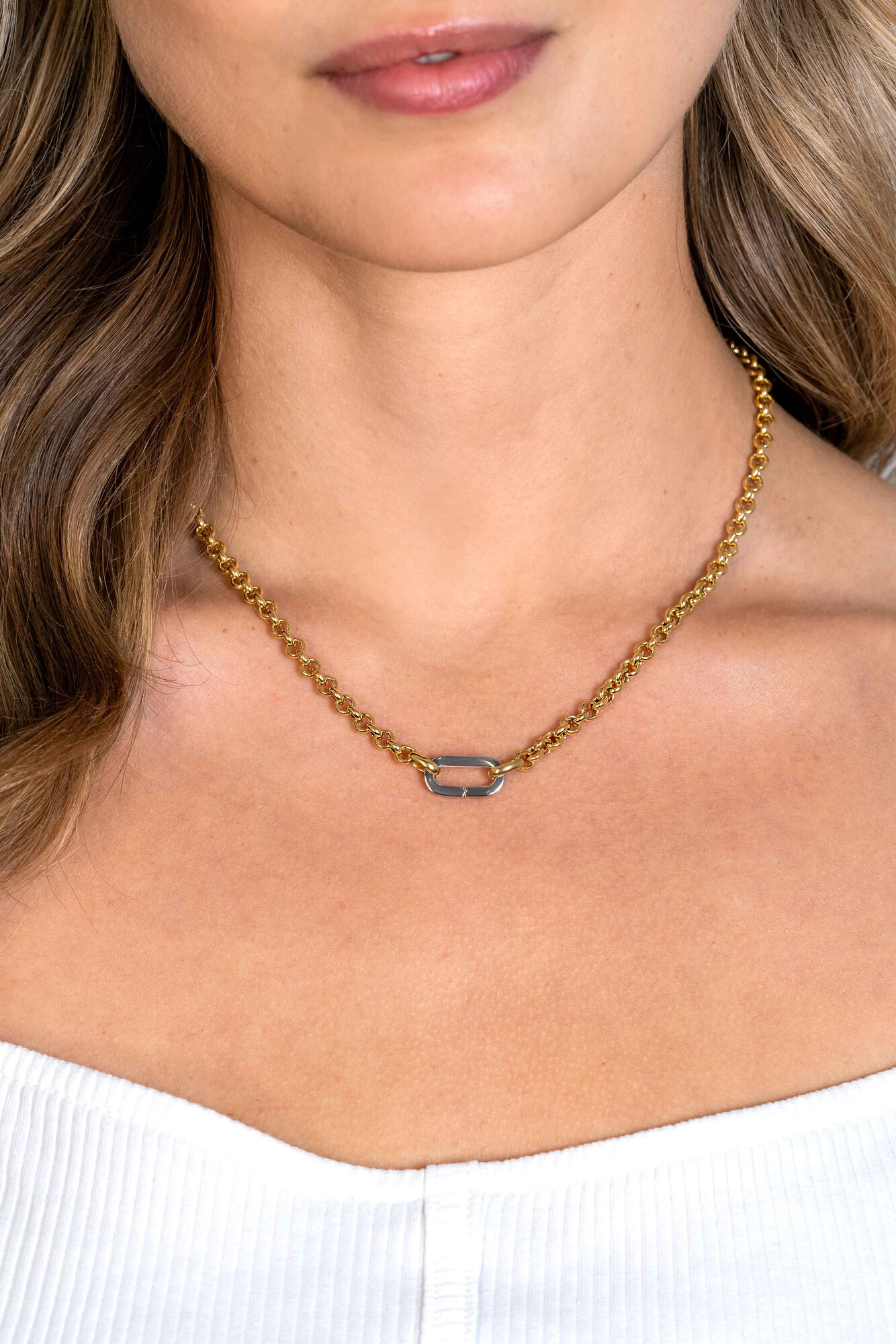 ZINZI zlv. collier 41cm geel verguld