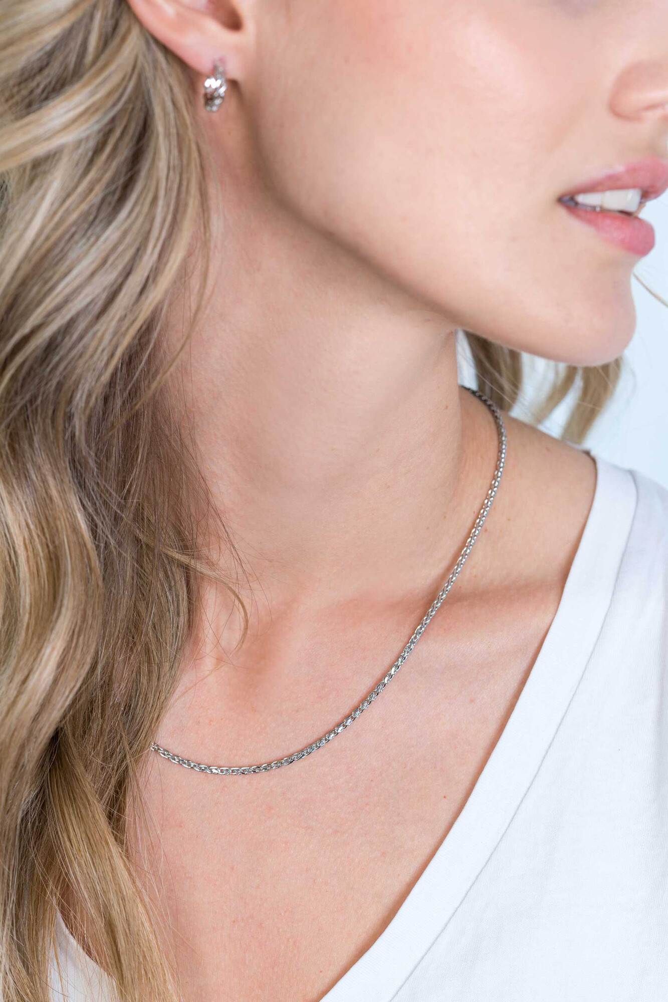 ZINZI silberne Gliederhalskette Palmier 2mm breit 45cm ZIC1931