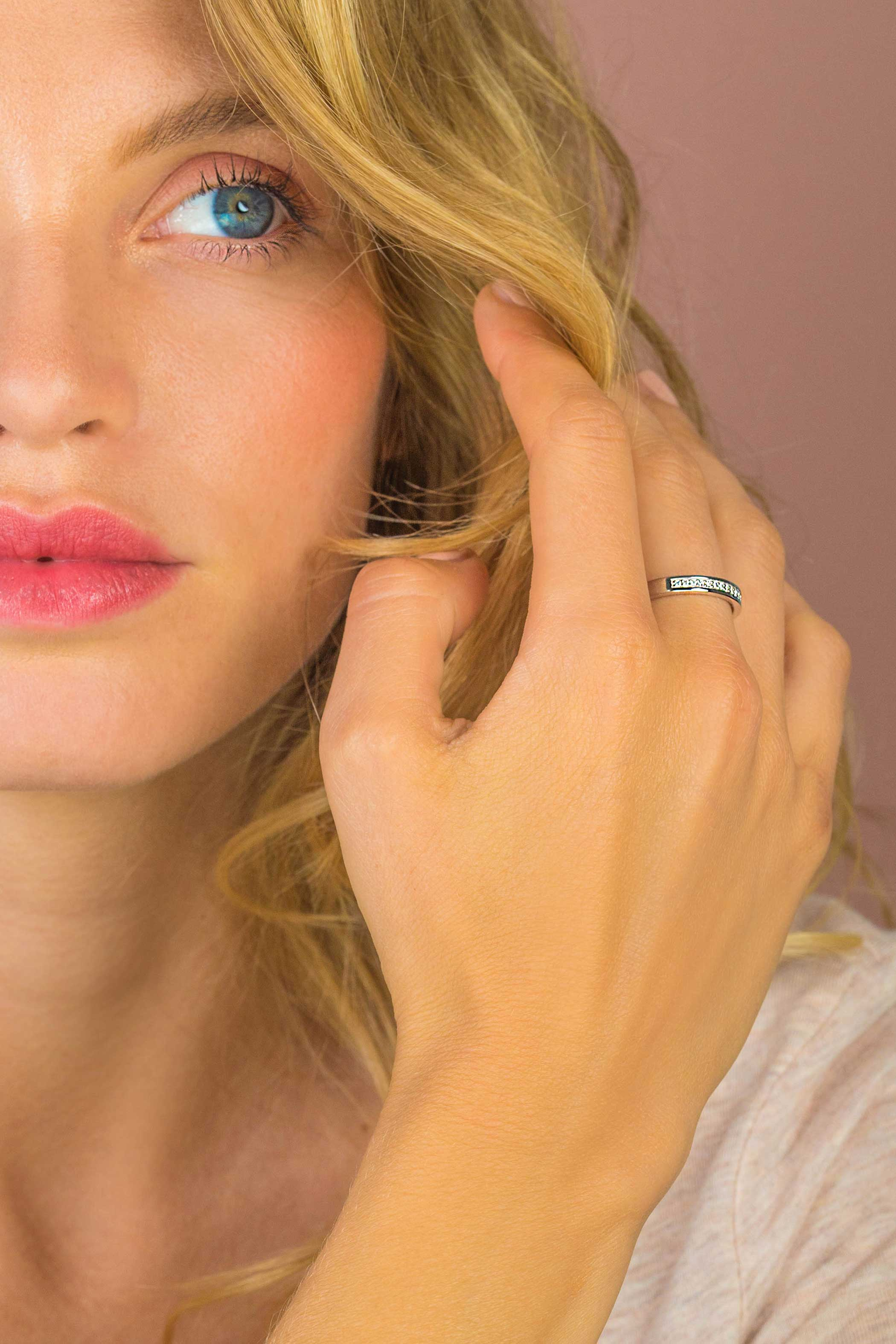 ZINZI silberner Ansteckring weiß  ZIR1476