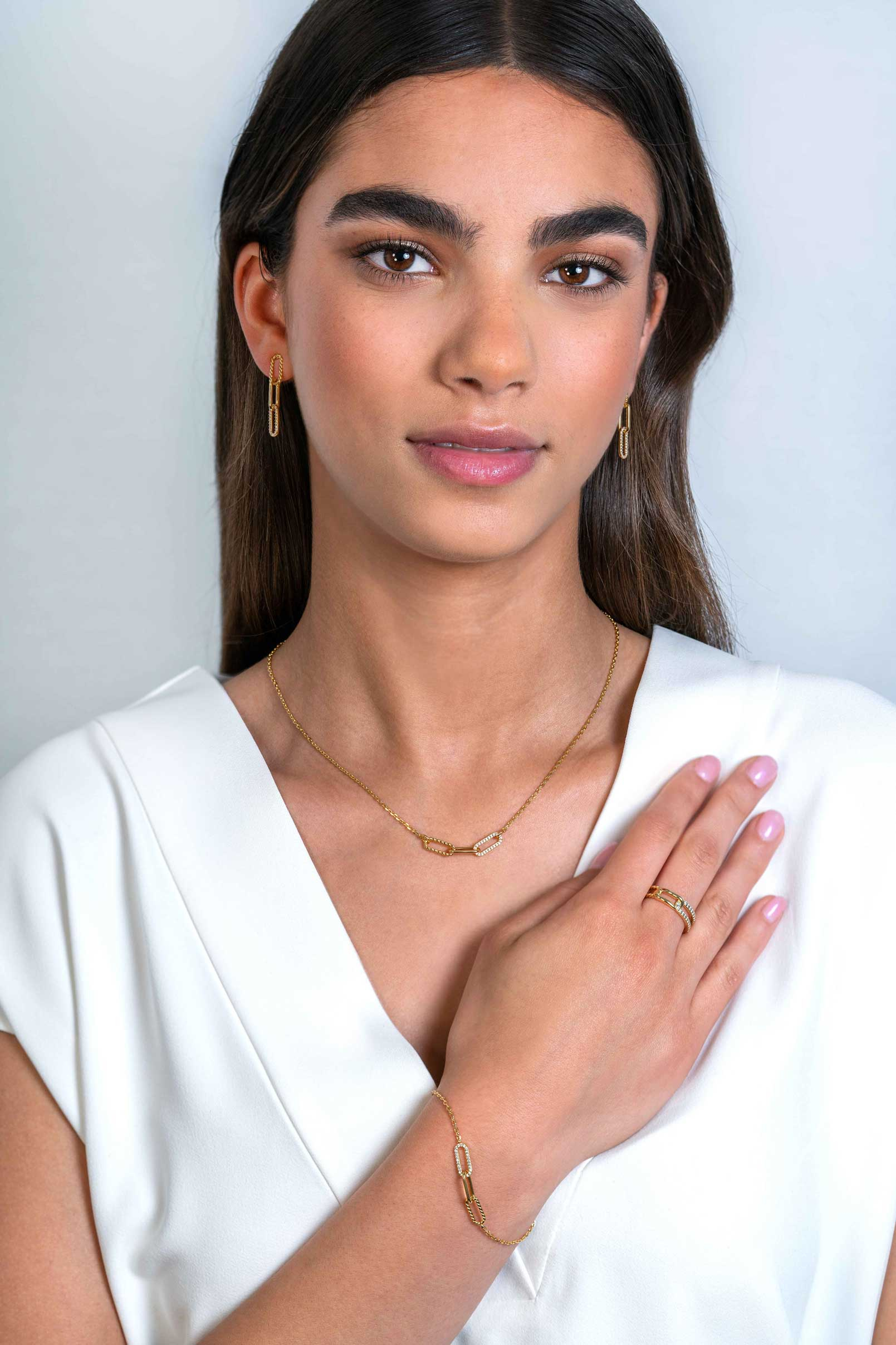 ZINZI zlv. armb.gg.verg.3 paperclip schakels fant/zirc.