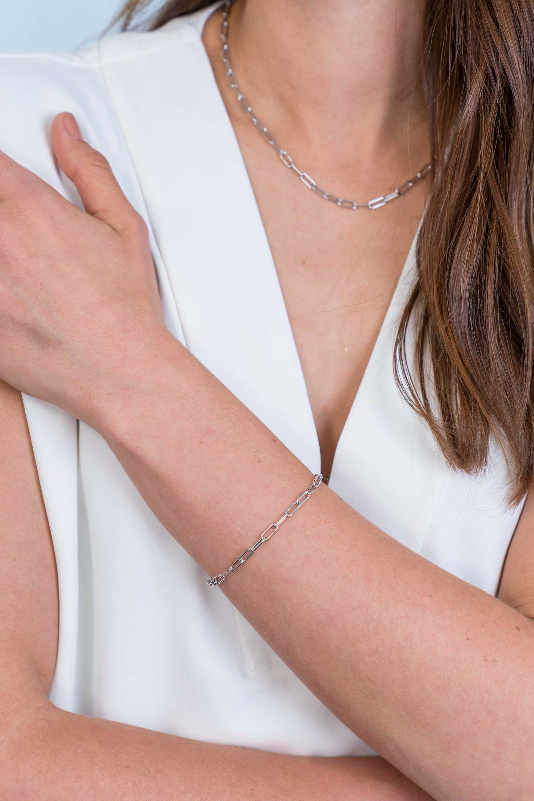 ZINZI silbernes paperclip Glieder Armband 3,5mm breit ZIA2202