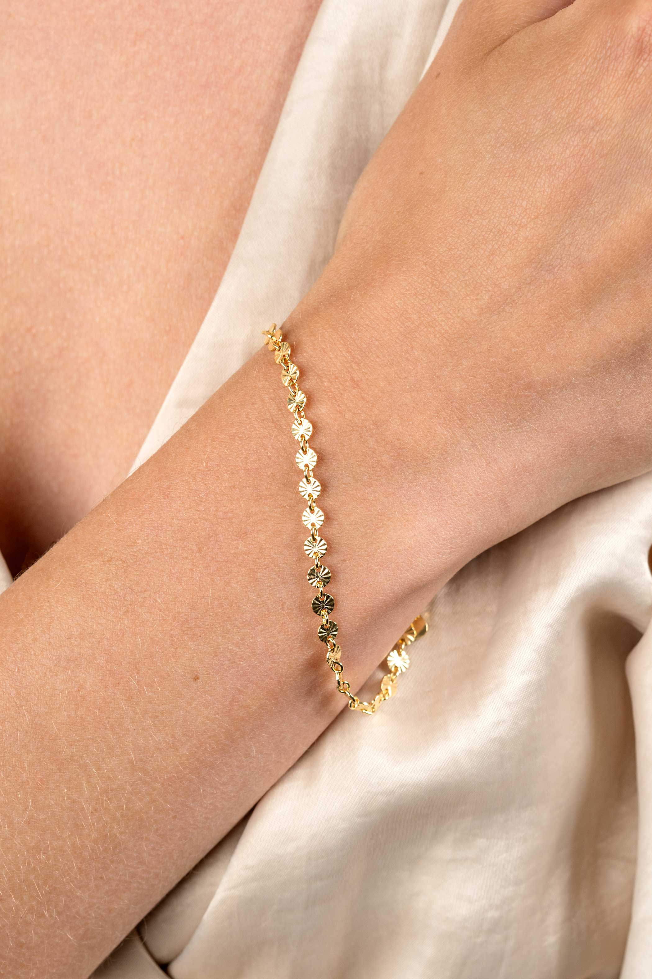 ZINZI zlv. armband gg.verg.gediamanteerde rondjes