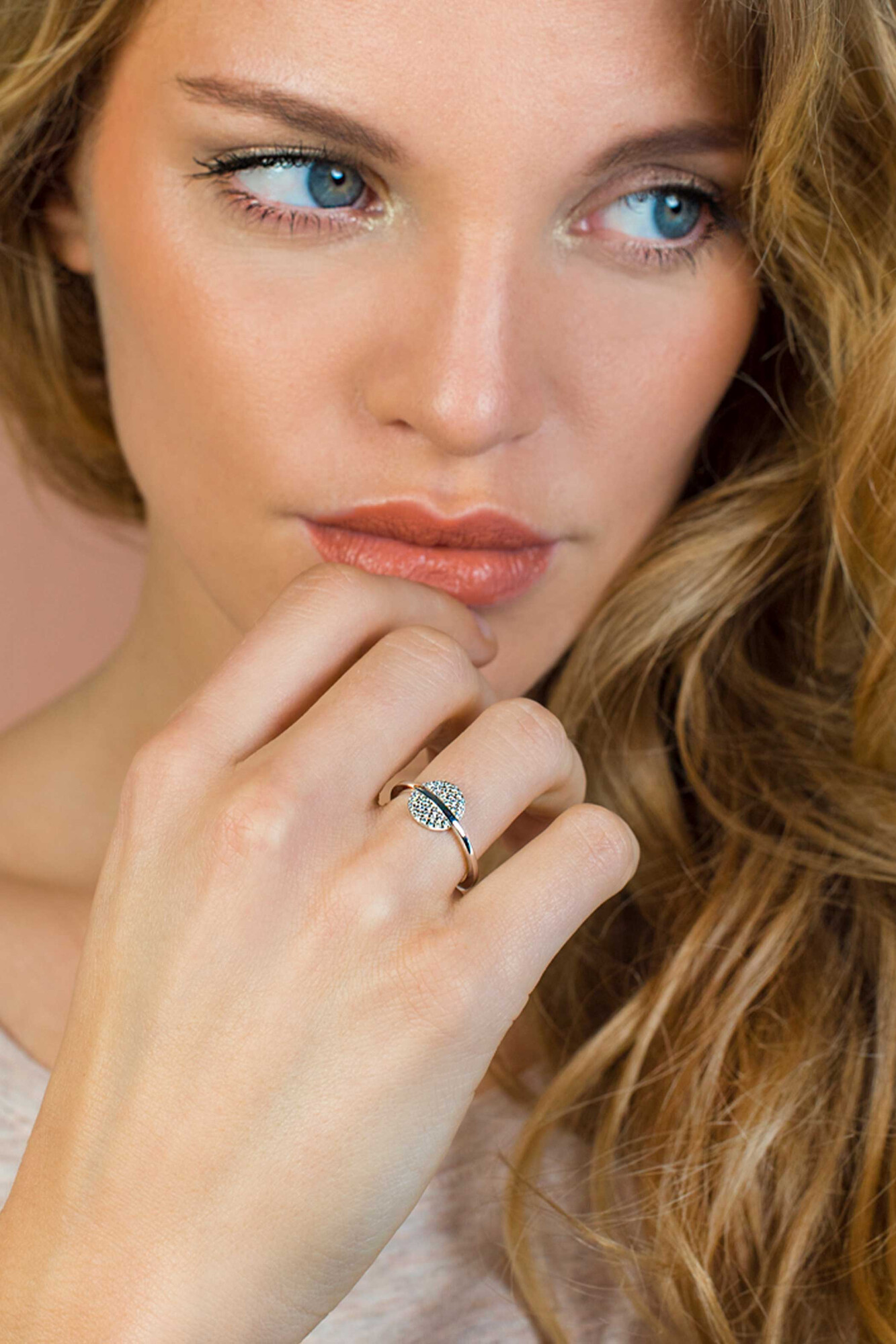 ZINZI silberner Ring rund weiß ZIR1444