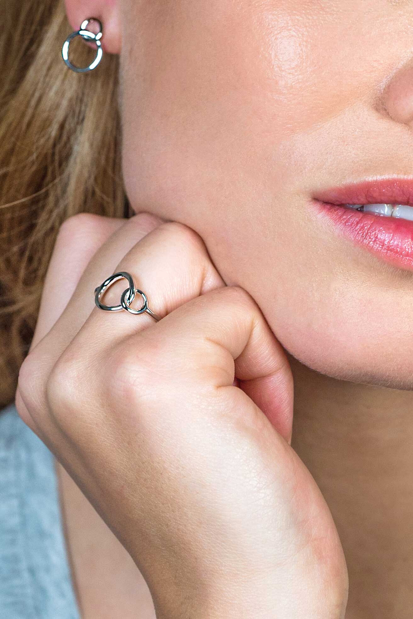 ZINZI silberne Ohrstecker 2 runde Formen ineineander ZIO1278