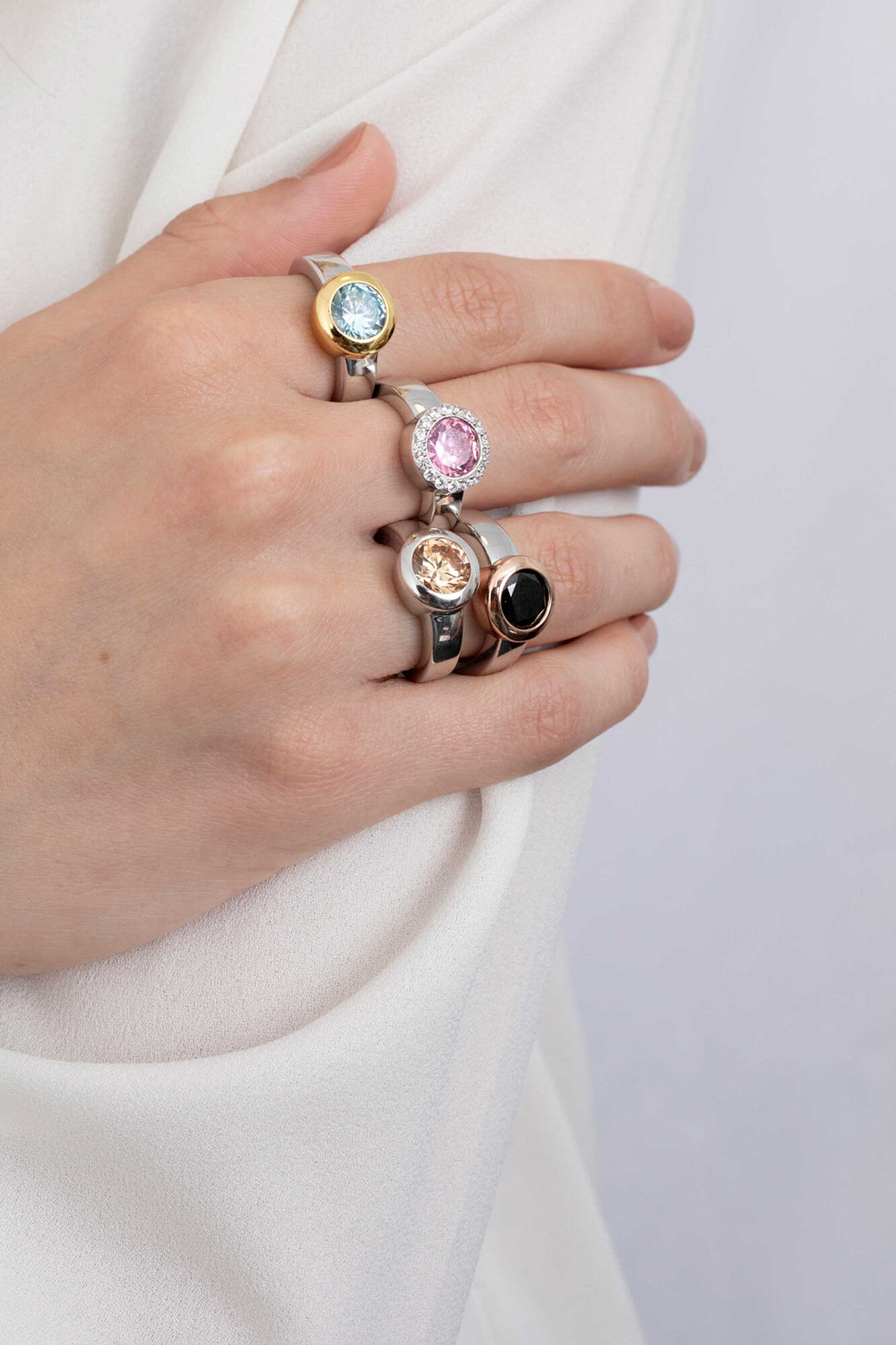 ZINZI silberner Wechselring rosé vergoldet rund ZIR3