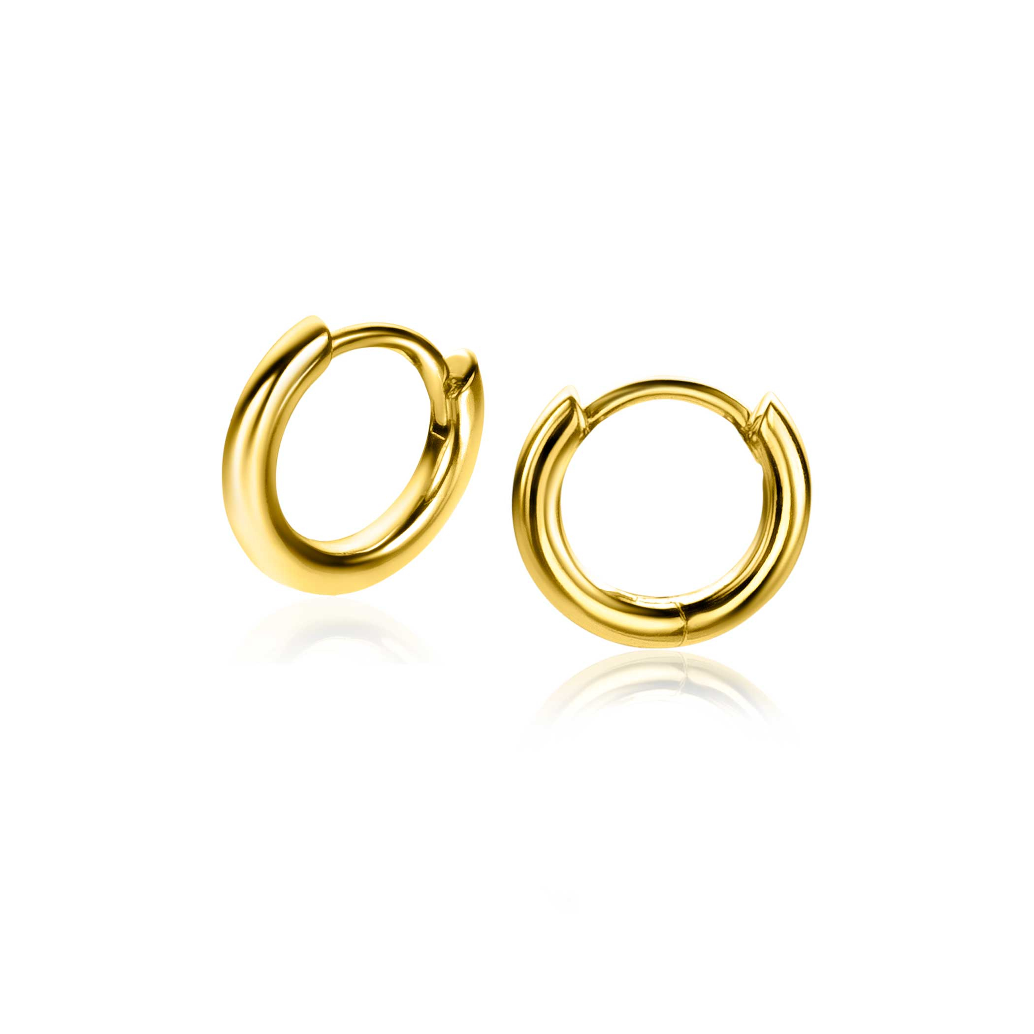 ZINZI Silber Luxusohrringe extra 14K gelb vergoldet glatt 10x2mm ZIO2261G