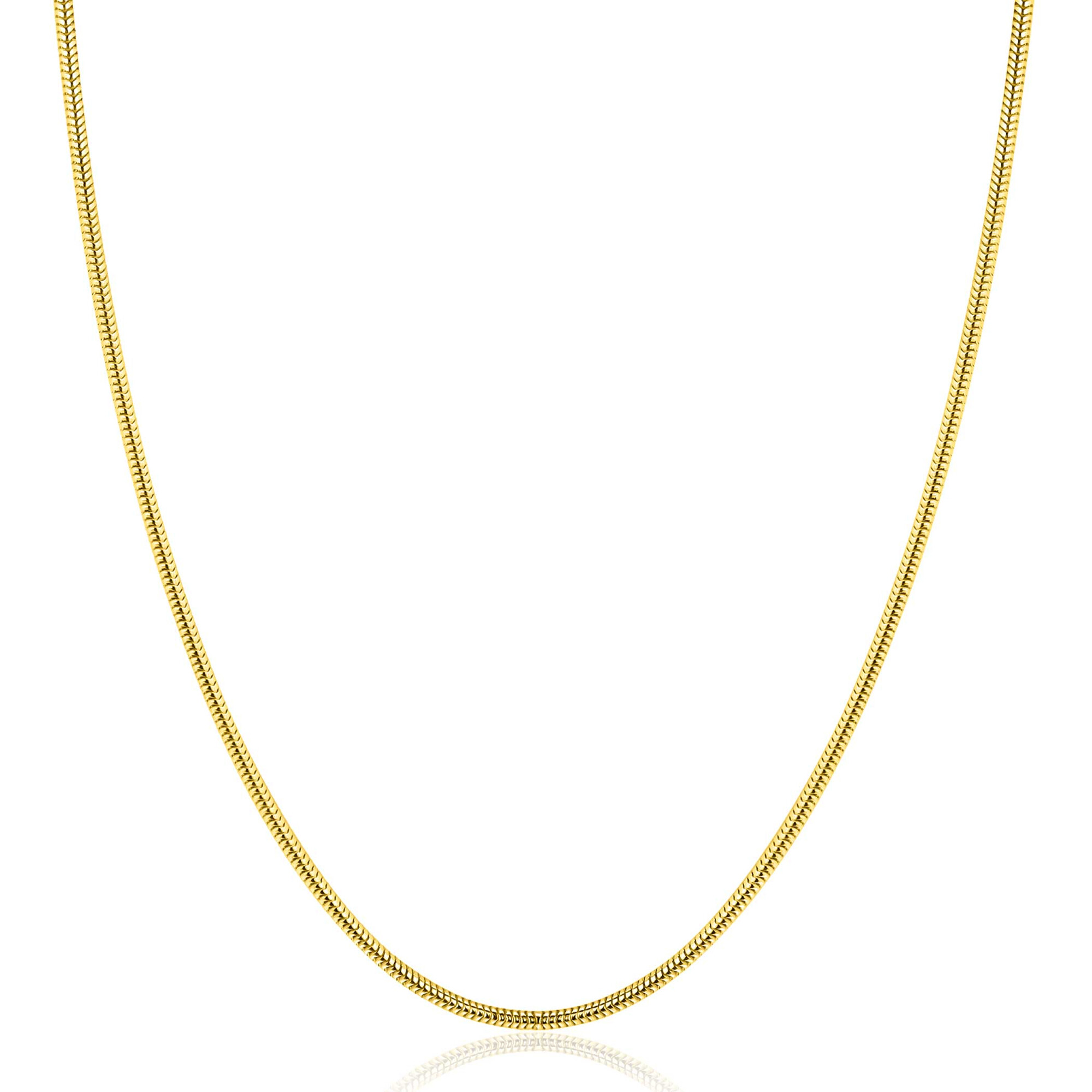 ZINZI zlv. slangen collier gg.verg. rond 1.7mm