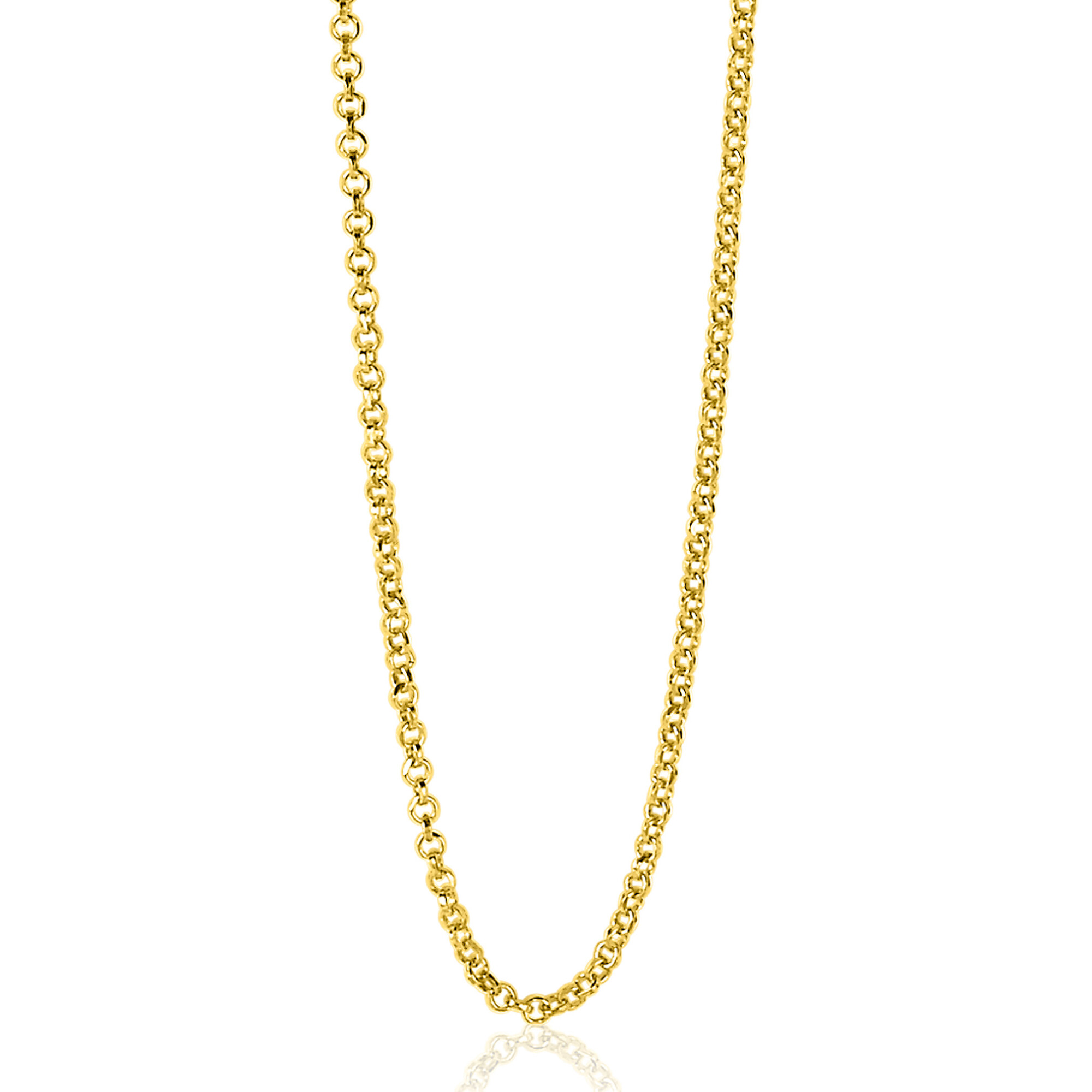 ZINZI zlv. jasseron collier 80 cm geel verguld