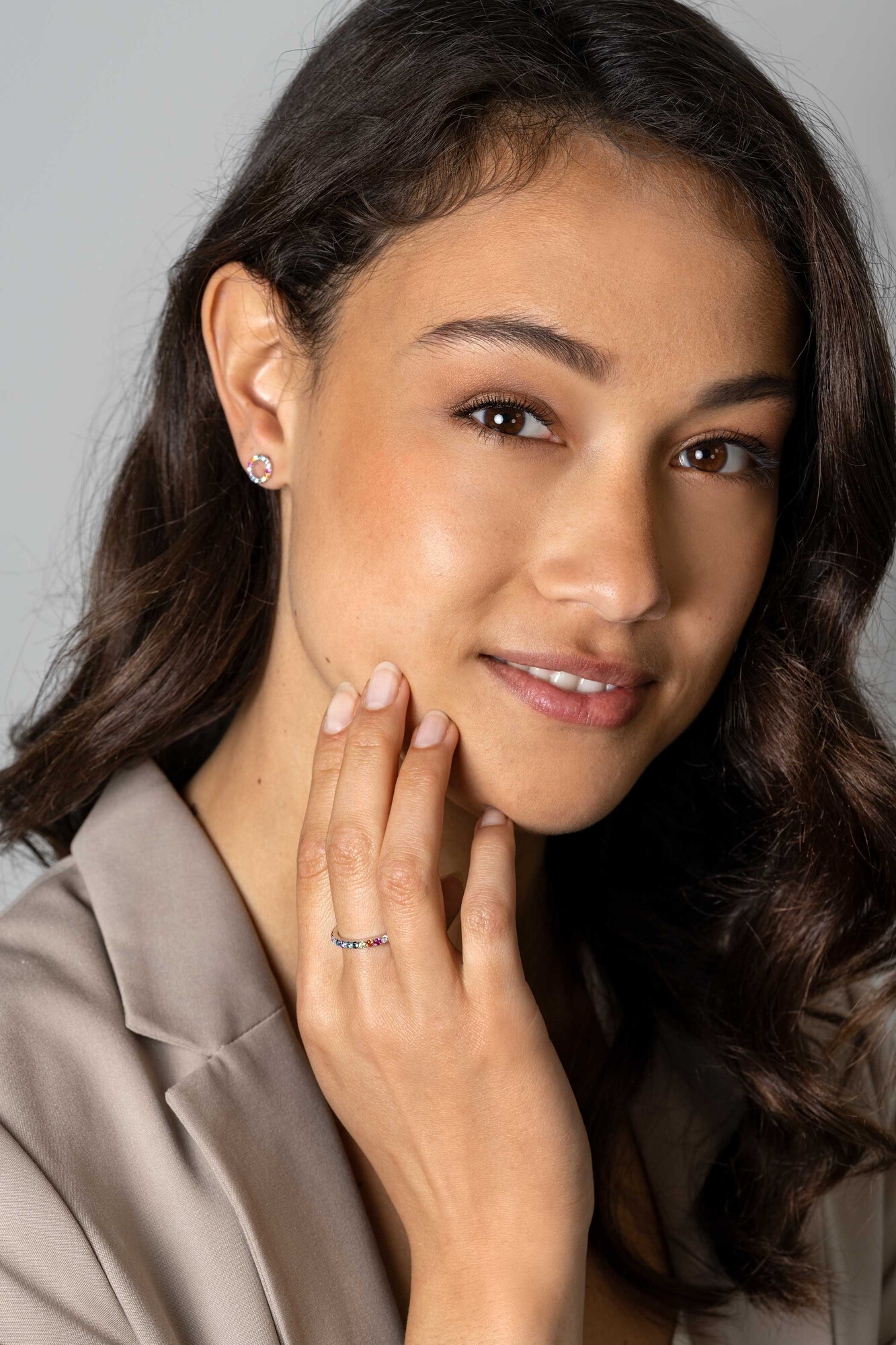 ZINZI zlv. aanschuifring rainbow 2mm mt. 62