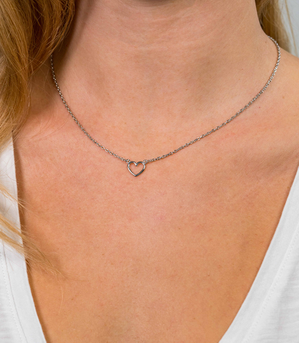 ZINZI silberne Kette offen Herz 40-43cm ZIC1420