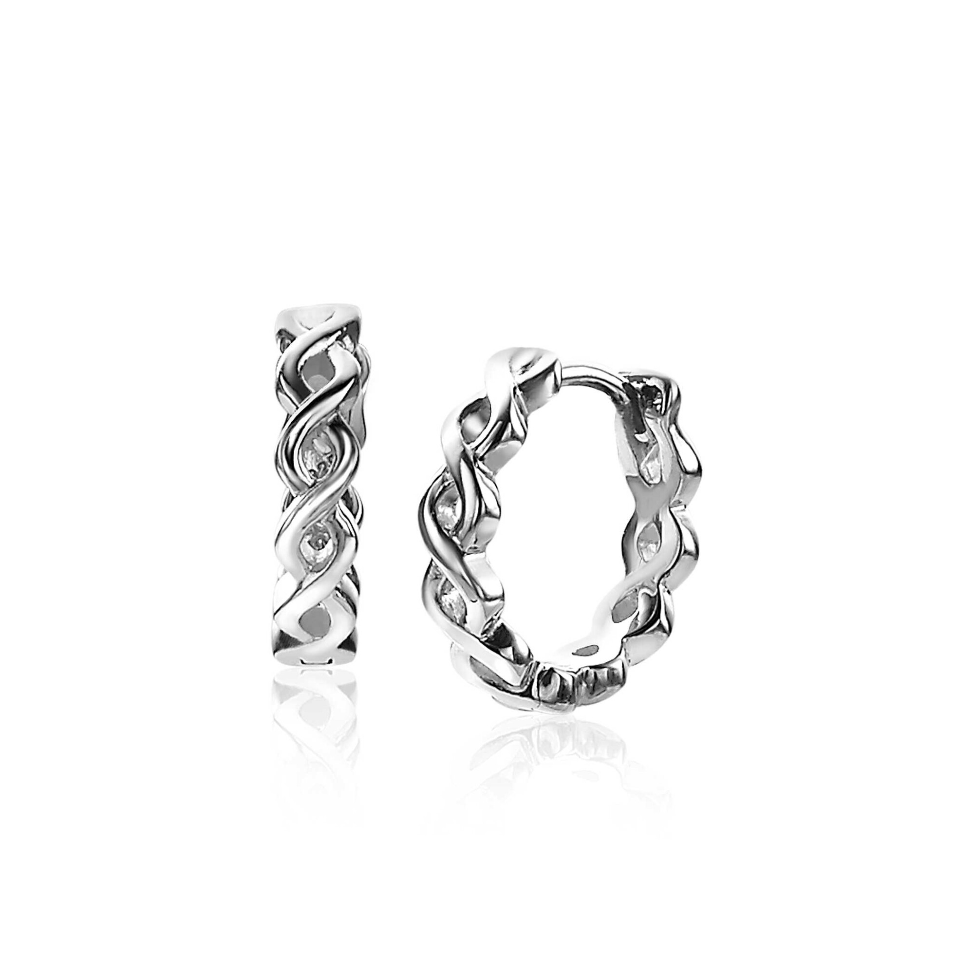 ZINZI silberne Ohrringe 13mm Infinity Form Luxus Verschluss ZIO1265