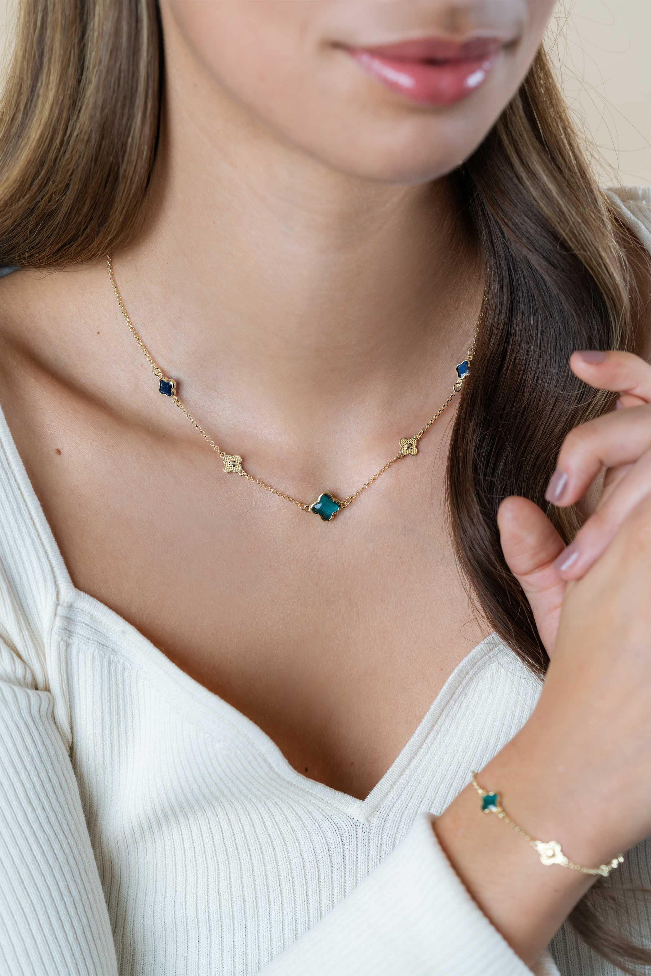 ZINZI zlv. coll. gg.verg. klaver blauw/groen cz