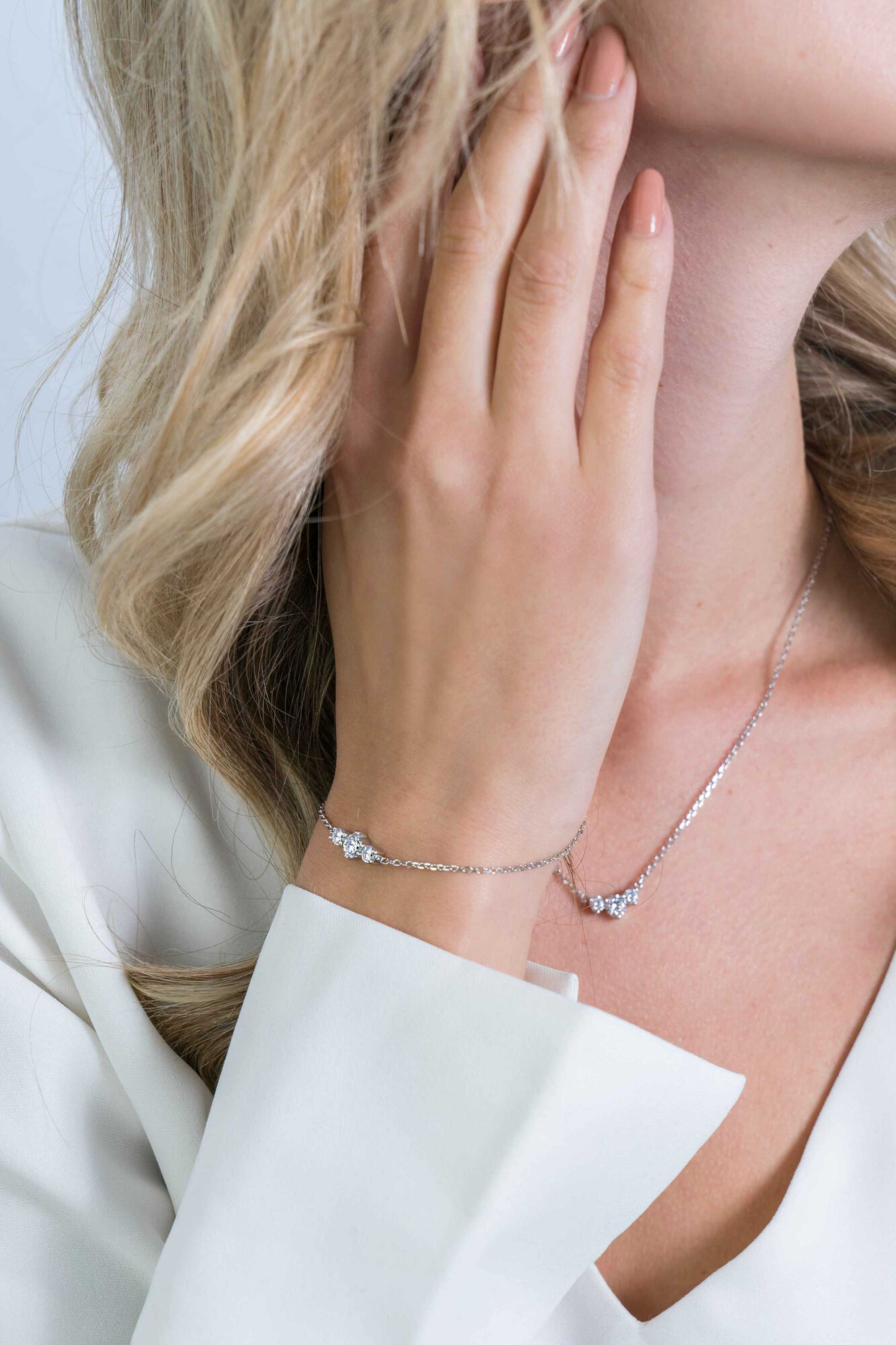 ZINZI silbernes Glieder Armband runde Zirkonias 18-20cm ZIA2136