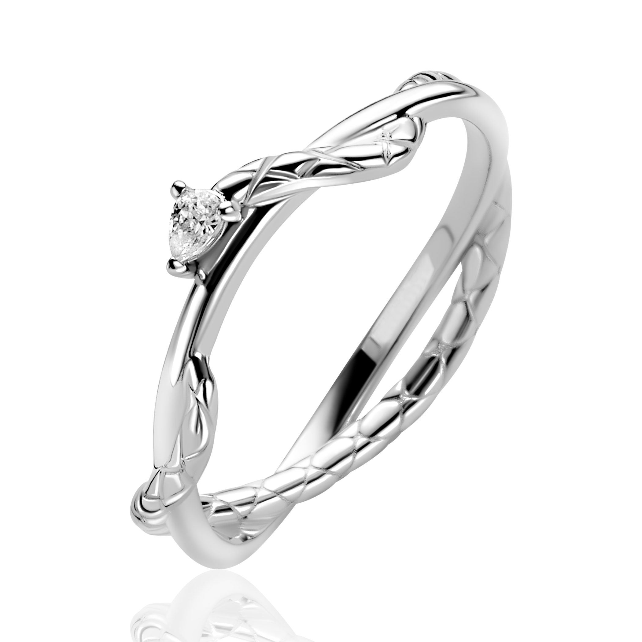 ZINZI zlv. ring slang eromheen gewikkeld zirc.mt.60