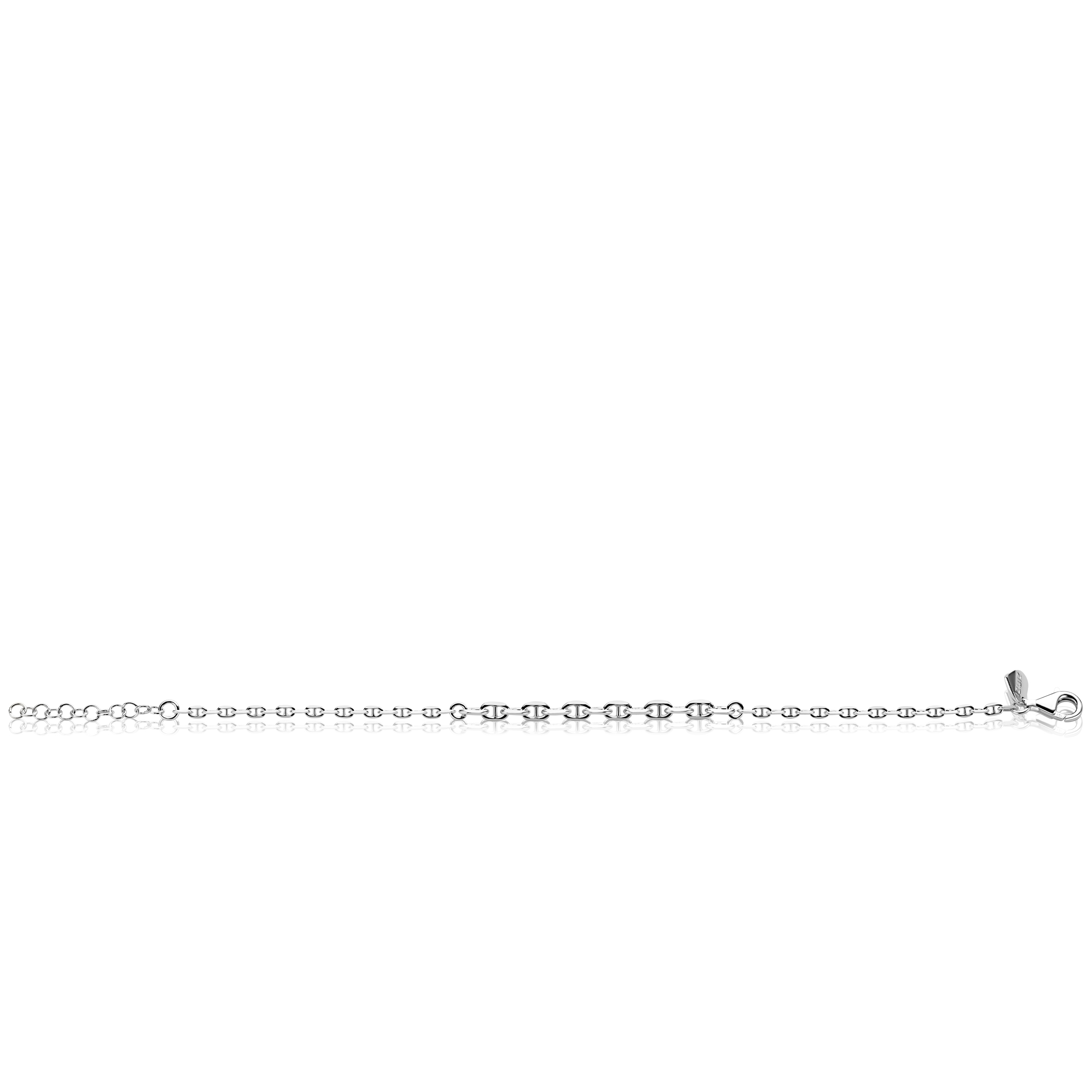 ZINZI zlv. armband marine schakels aflopend