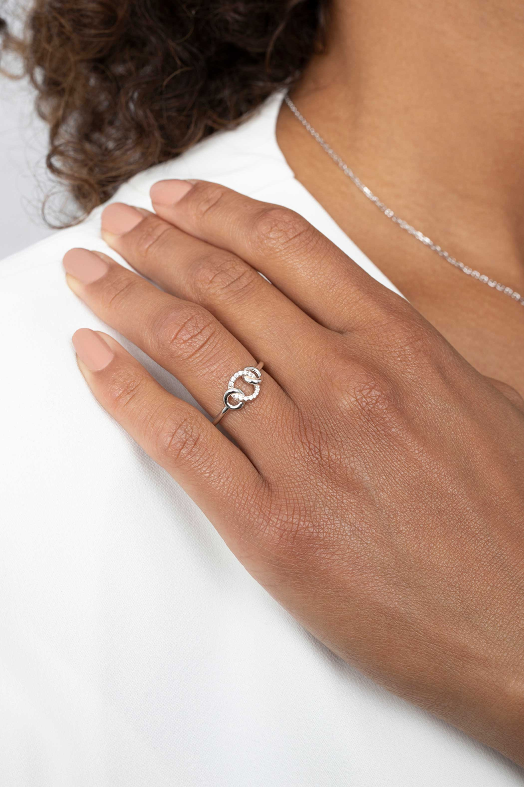 ZINZI silberner Ring 3 runde Formen weiß ZIR2045