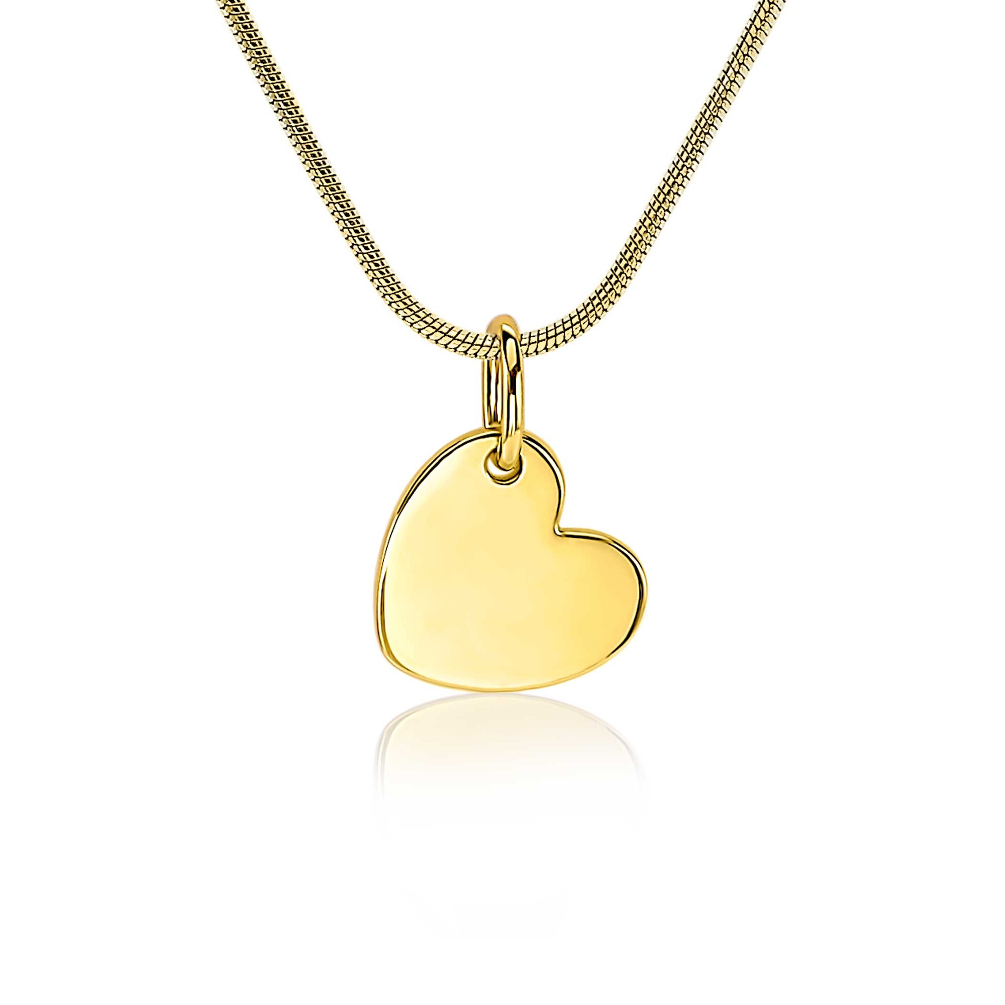 ZINZI silberner Anhänger gelb vergoldet glatt Herz 12mm ZIH1826G