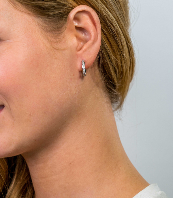 Zinzi silberne Kreolen 17 x 3mm  weiß ZIO186Z