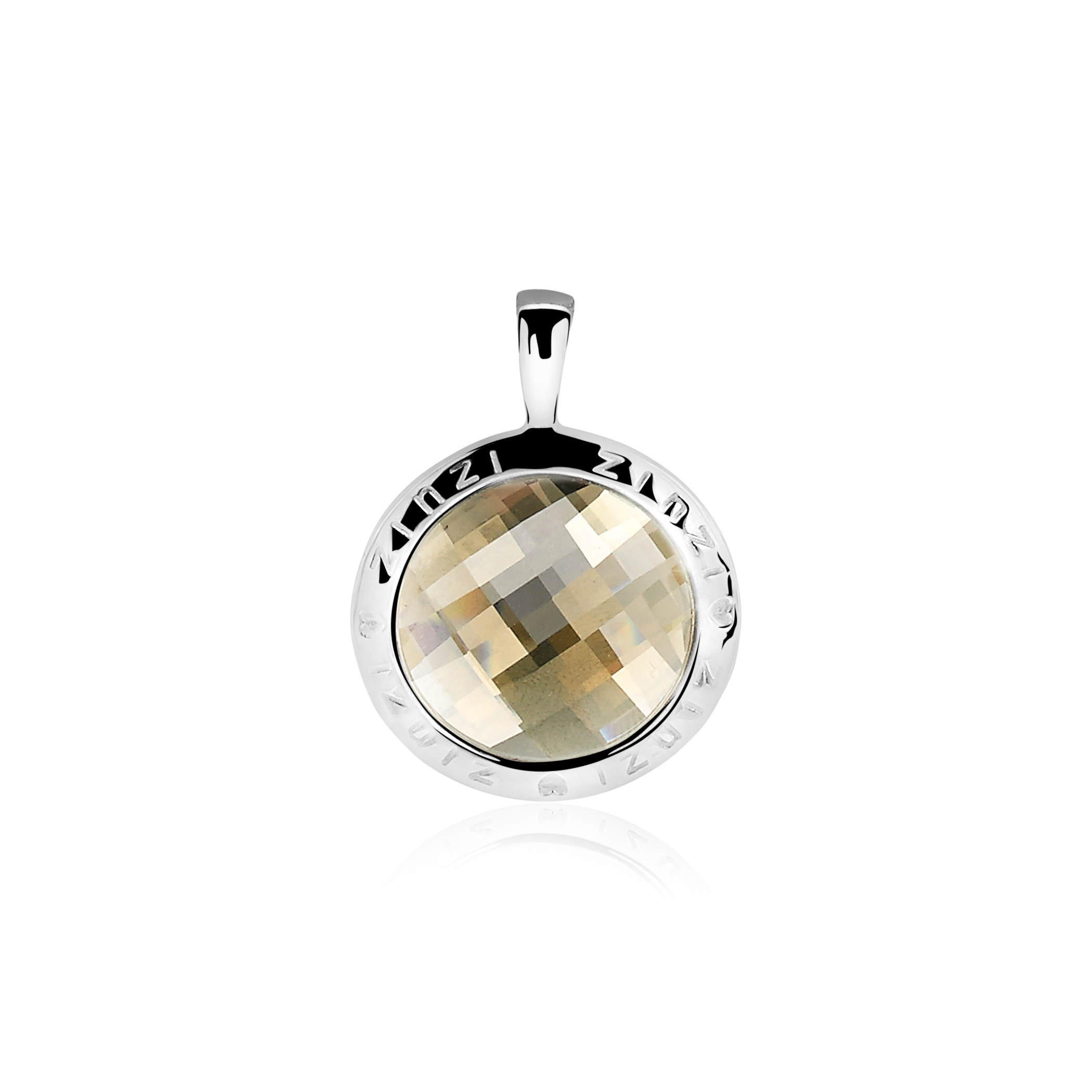 Zinzi silberner runder Anhänger 26mm goldshadow Swarovski ZIH1054