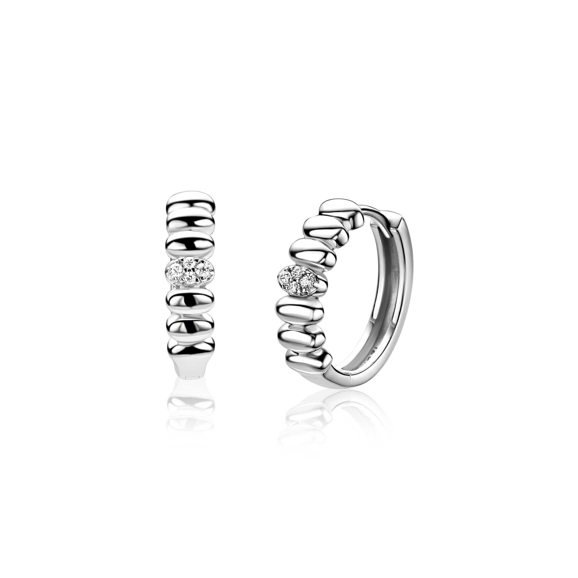 ZINZI zlv. oorringen ovaaltjes 1 bezet met zirc.