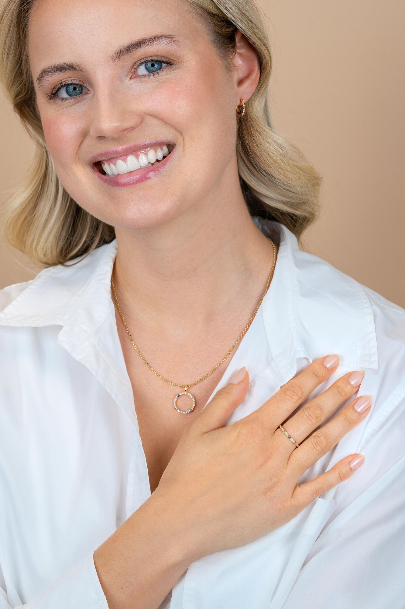 ZINZI zlv. collier gg.verg. hanger bic.met Xjes/zirc.