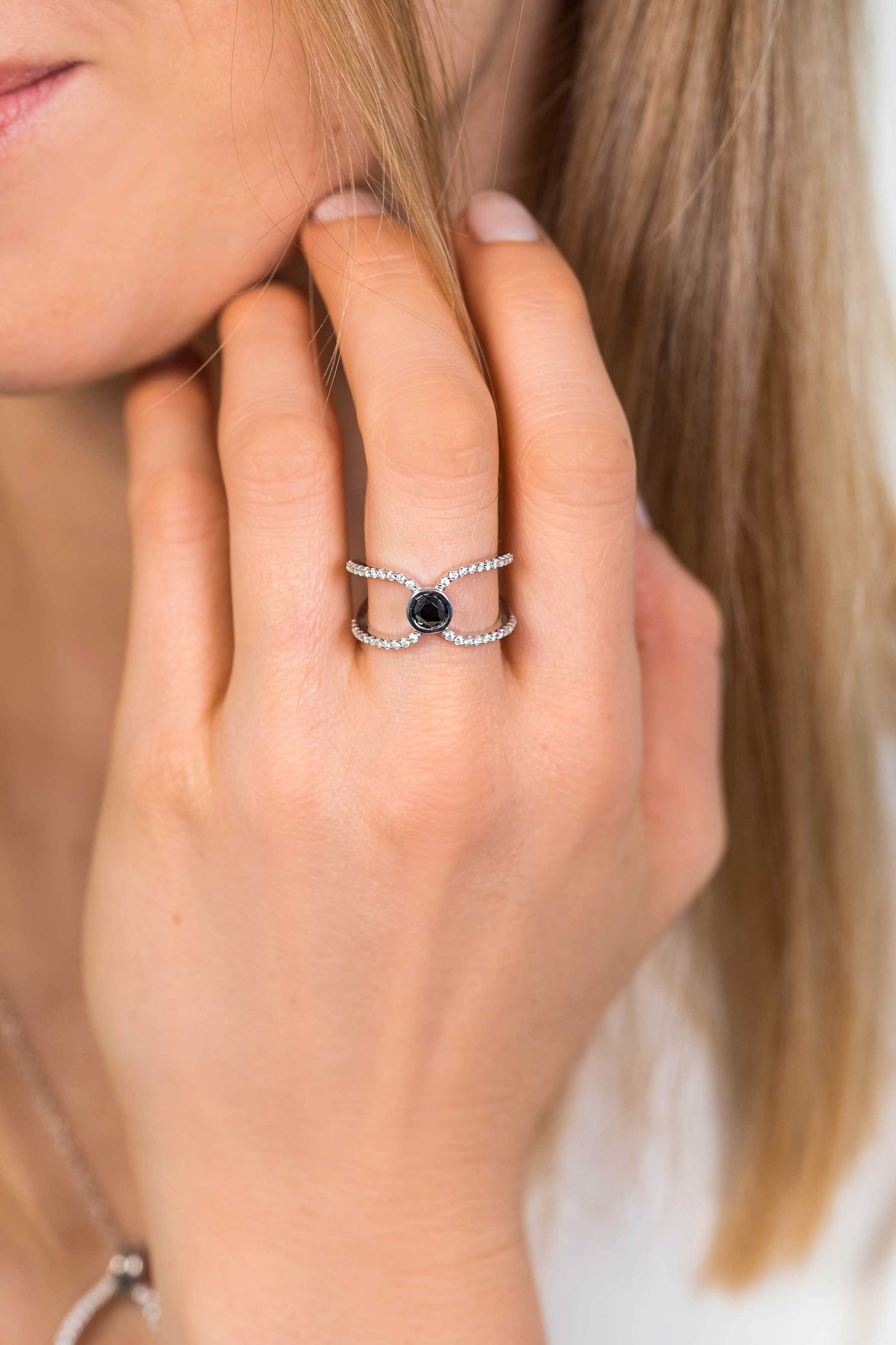 ZINZI silberne Multi-Look Ring schwarz weißer Zirkonia ZIR1947