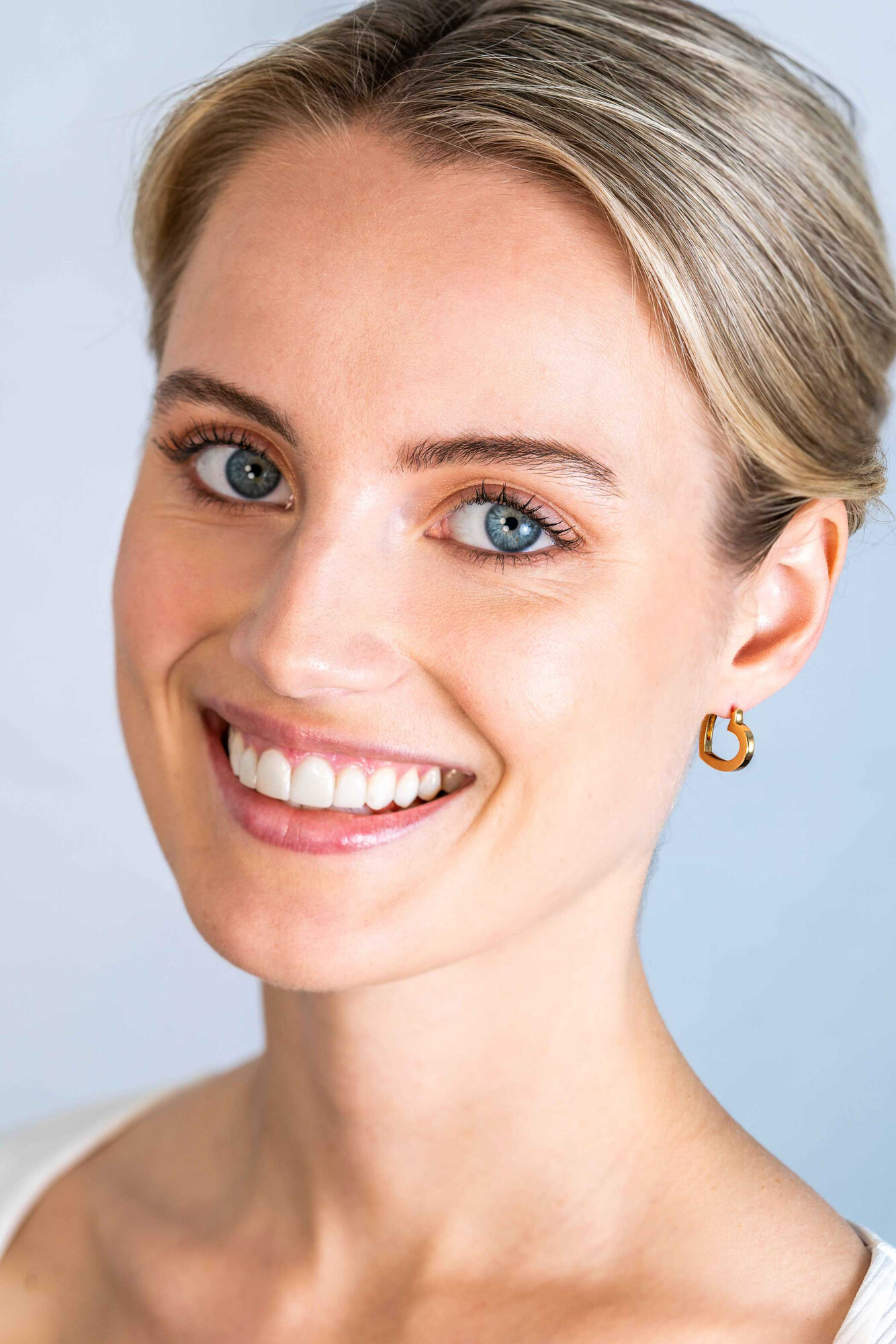 ZINZI silberne Ohrringe 14K gelb vergoldet 18mm offen Herz Form ZIO2195G