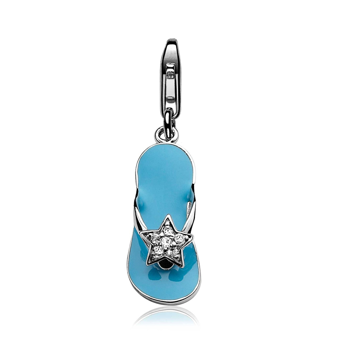 Zinzi silberner Zehentreter  blau  CHARMS158