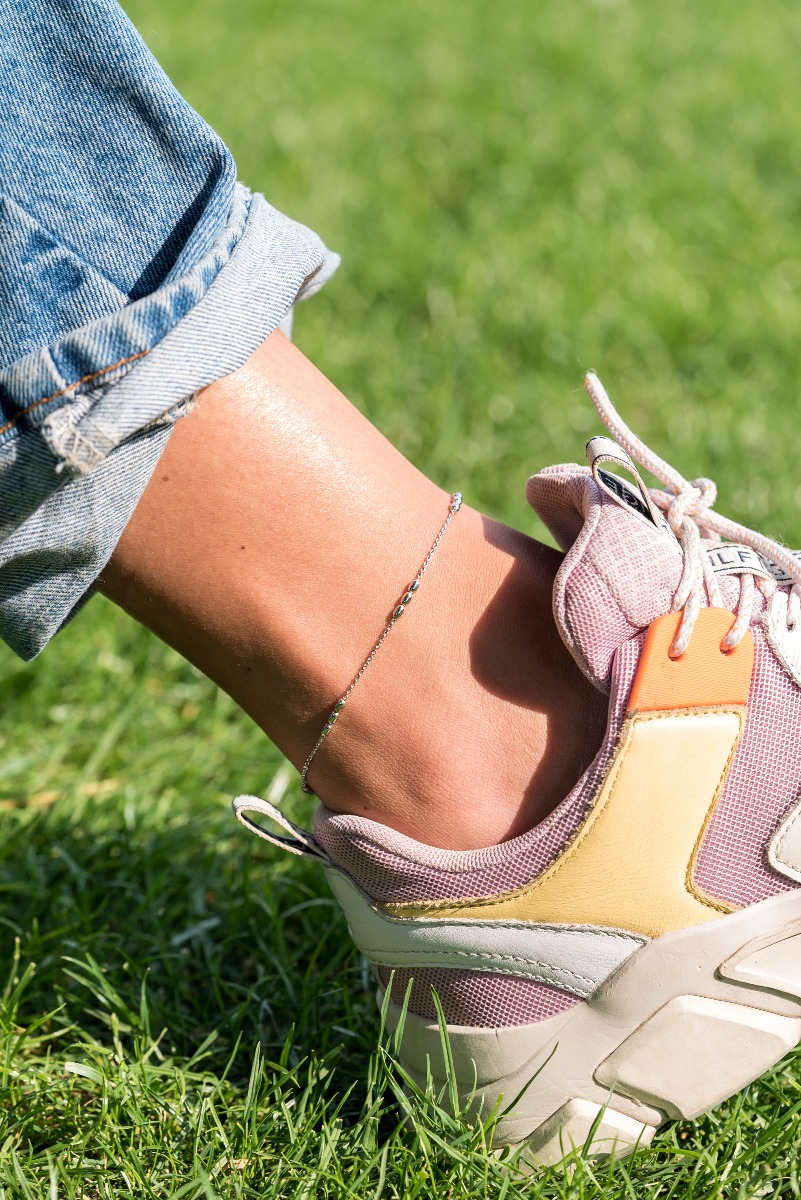 ZINZI silbernes Knöchelband ovaltjes 23+4cm ZIE1809