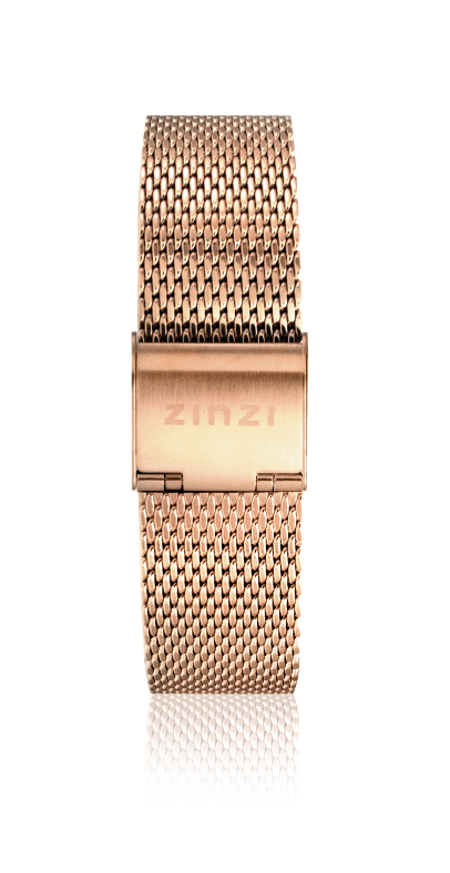 ZINZI Stahl Mesh Uhrenarmband roségoldfarben 14 mm LADYBAND2