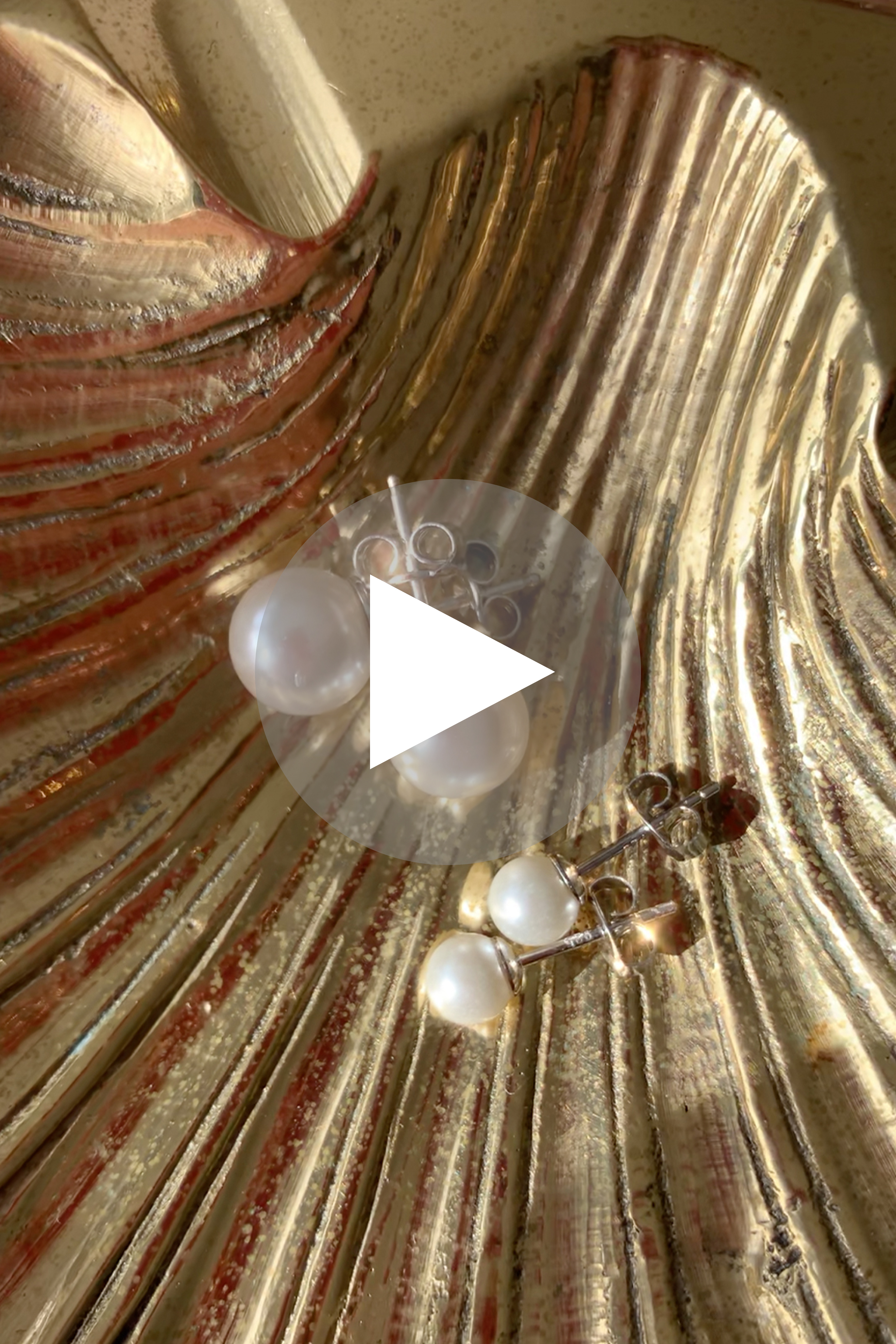 ZINZI silberne Ohrstecker 6mm weiß Perle ZIO1317