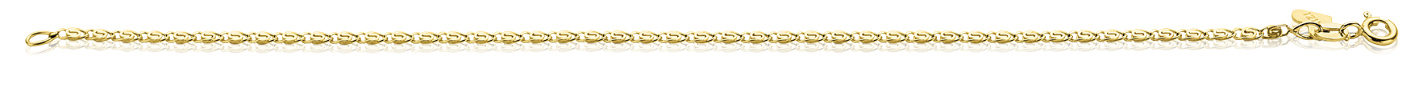 ZINZI Gold 14 Karat Gold Fantasy-Gliederarmband 1,6 mm breit ZGA295