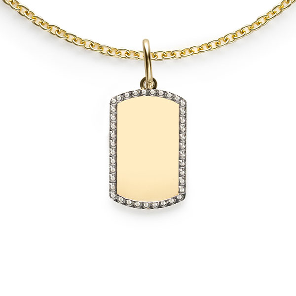 ZINZI GOLD hanger rechthoek gediam. randje 14mm