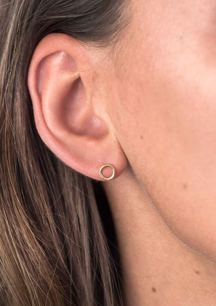 ZINZI Gold 14 Karat Goldohrstecker offen rund 6mm ZGO163