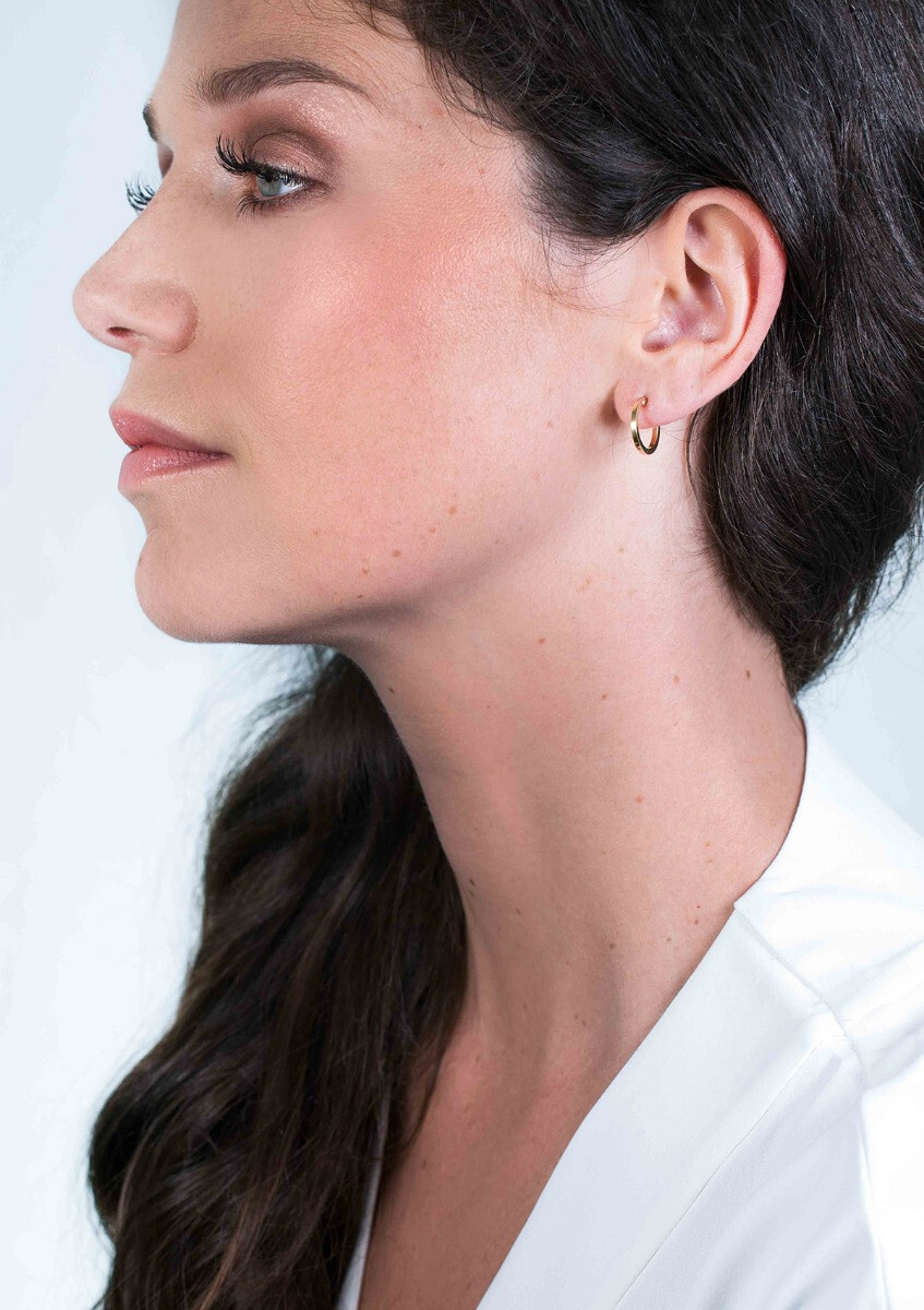 ZINZI Gold 14 Karat Gold Ohrringe quadratisch rohrförmig 13 x 1,5mm ZGO257