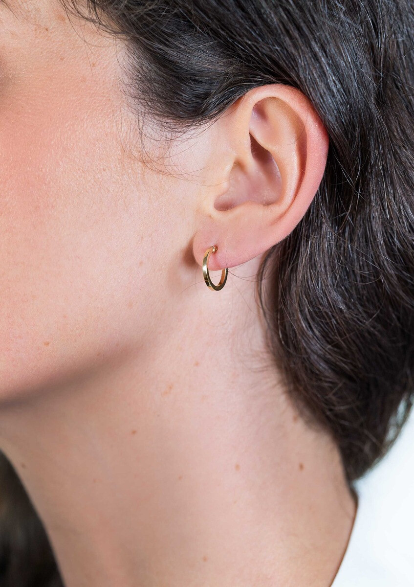 ZINZI Gold 14 Karat Gold Ohrringe quadratisch rohrförmig 13 x 1,5mm ZGO257