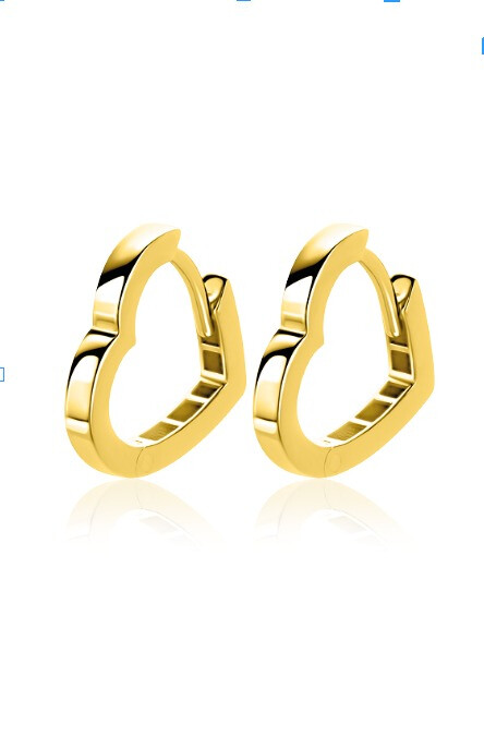 ZINZI GOLD klapcreolen in hartvorm 15x2mm